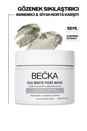 BECKA Gözenek Sıkılaştırıcı Yumurta Akı Maskesi - Siyah Nokta Karşıtı Egg Whi...