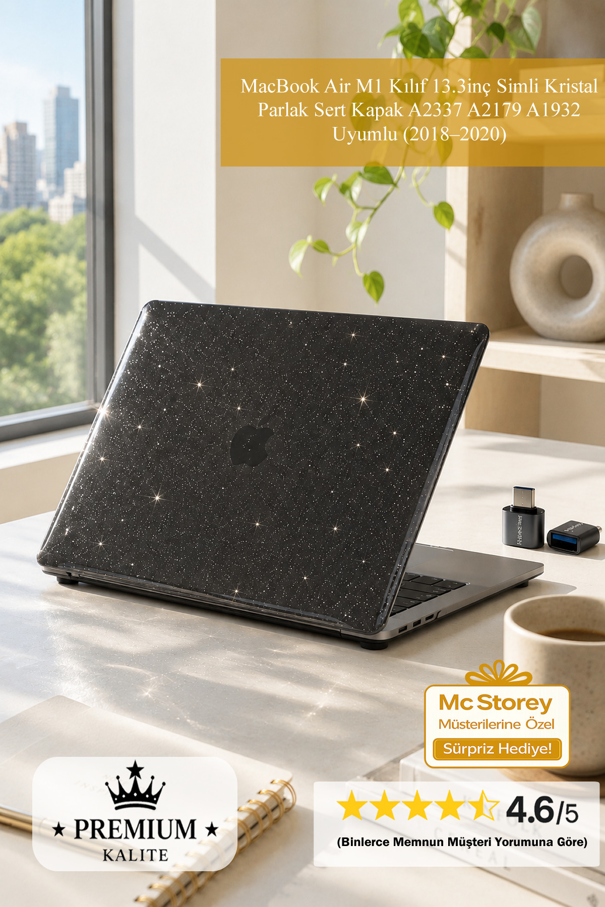 MacBook Air M1 Case 13.3inch Glitter Crystal Shiny Hard Cover A2337 A2179 A1932 Compatible (2018-2020)