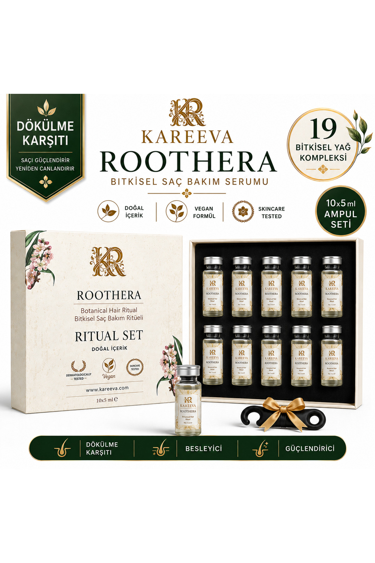 Karéeva Roothera 19 Bitkisel Yağlı Saç Serumu 50 ML | Dökülme Karşıtı, Gürleştirici ve Saç Derisi Güçlendirici - Fiyatı, Yorumları