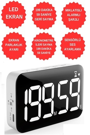 DEEMBRO Kronometre geri ve ileri sayma 199 dakika 59 saniye sayım Dijital Mas...