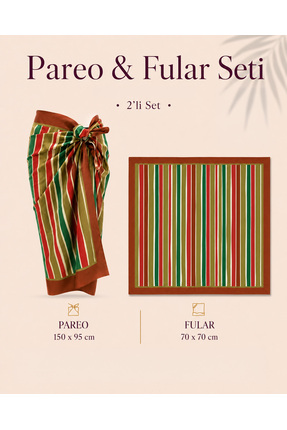 tarzınısec Tarzını Seç Premium Capri Desenli 2’li Pareo ve Fular Seti 150x95 ...