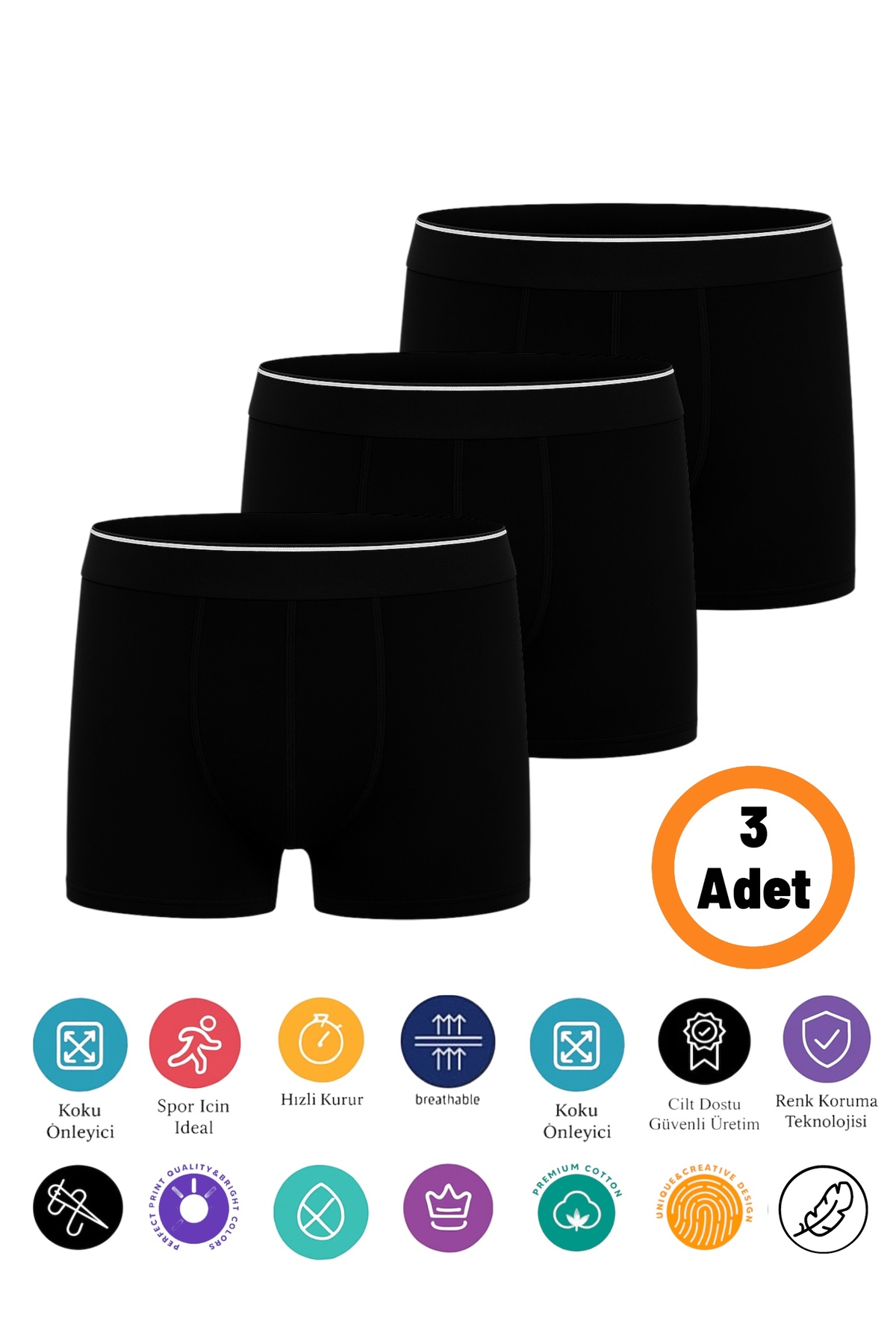 Cotton Men's Boxer Breathable, Anti-Sweat and Stretchy Underwear, Stylish and Comfortable