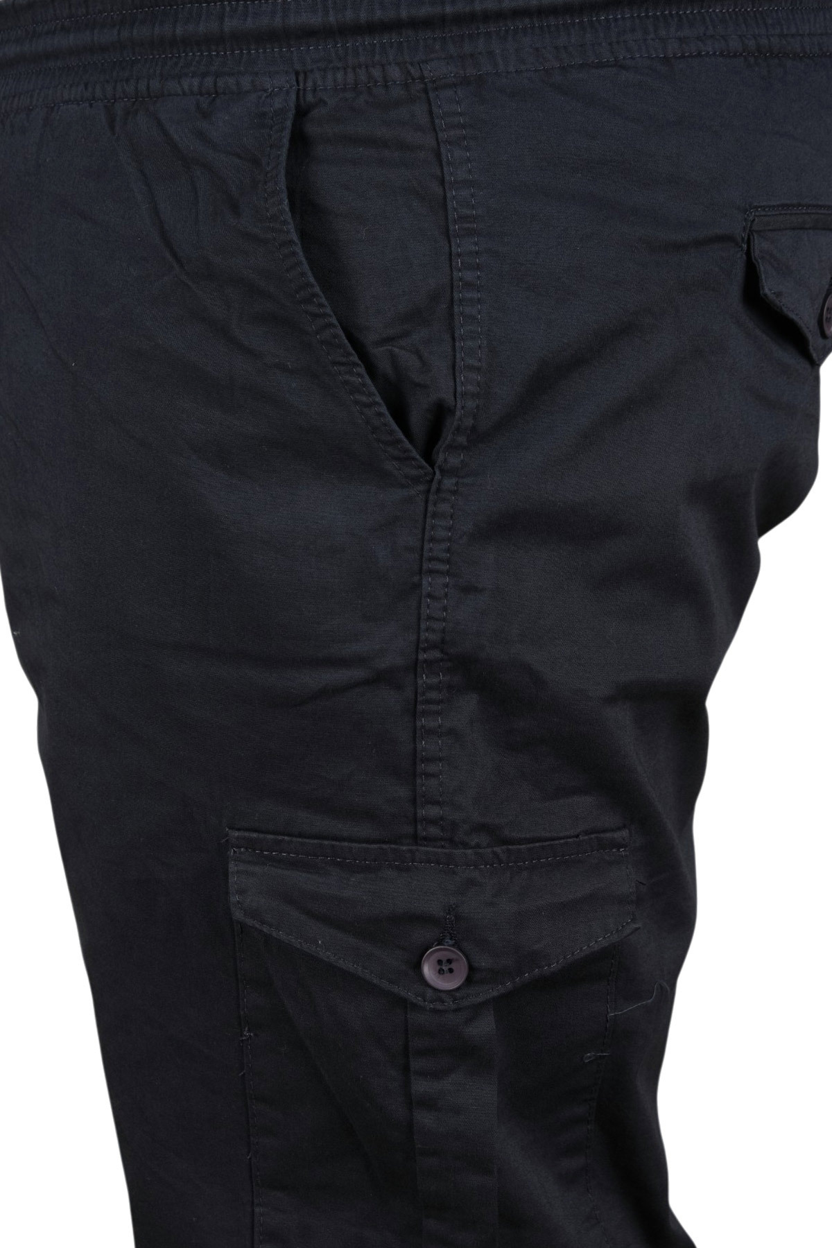 ModeXL Büyük Beden Erkek Keten Kargo Jogger Pantolon Milano 21912 Lacivert görsel 3