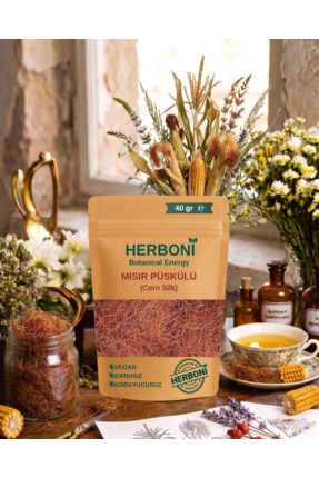HERBONİ Mısır Püskülü, Zea Mays, Doğal ve Katkısız 40 gr