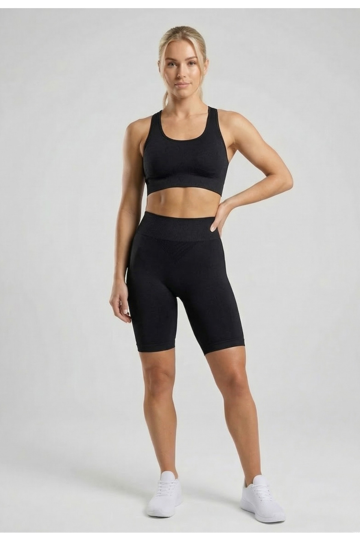 Women's Seamless Seamless Long Legged Boxer Black – High Waist and Trace-Free Underwear 1410