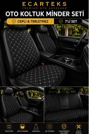 ECARTEKS PREMİUM QUALİTY CAR ACCESSORİES Terletmez Cepli Oto Koltuk Minder Se...