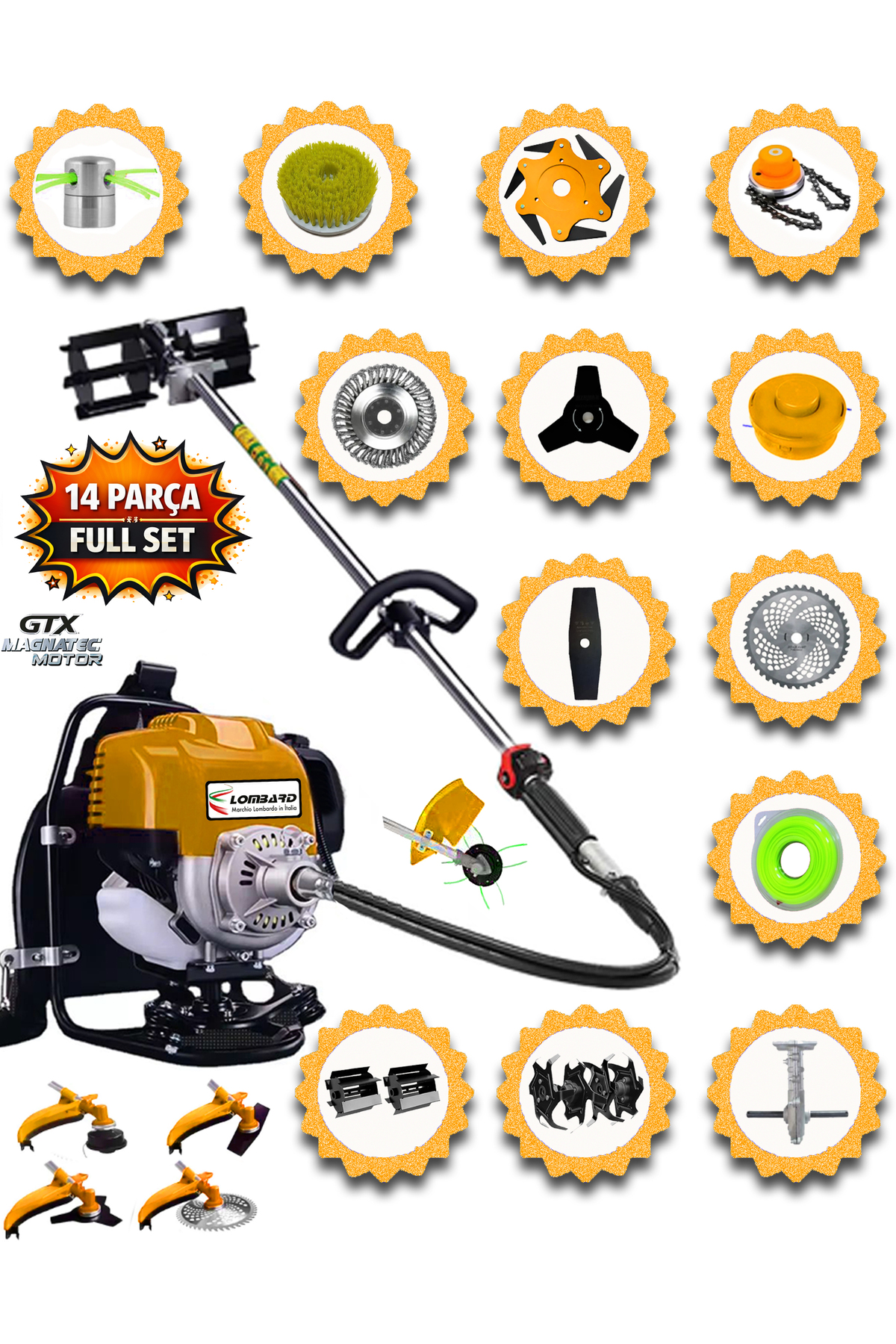 Italian 10 In 1 F808 Special Tread Grass Shrub Mower Scythe Soil Digging Acrobat Anchor Apparatus