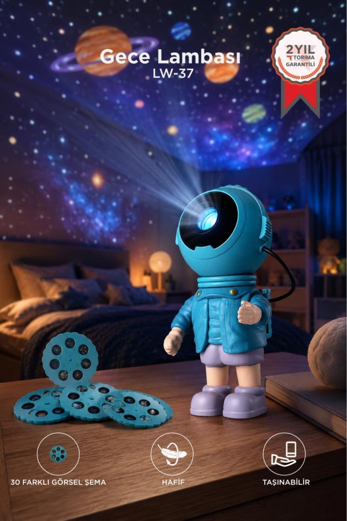 Astronaut Projector Star Sky Operated Lighting Night Light LW37 Blue