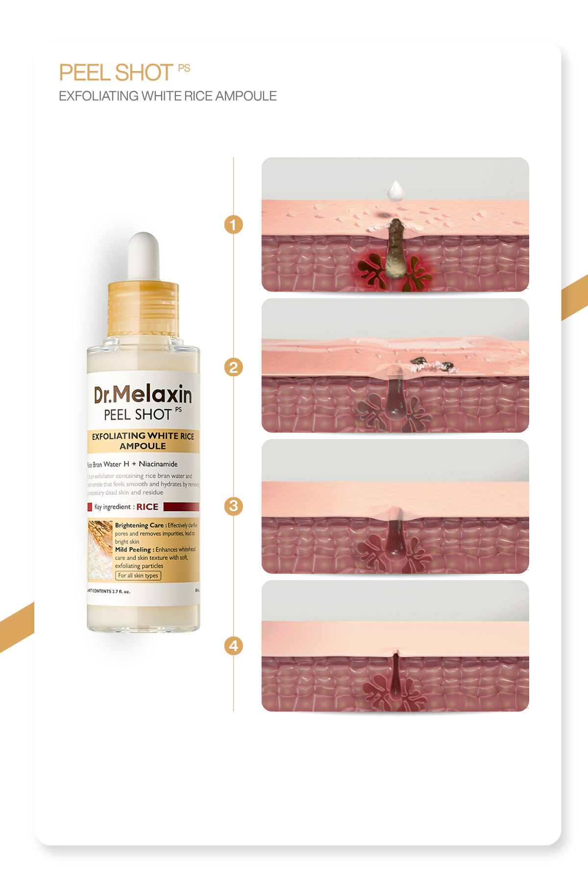 Aydınlatıcı & Leke Karşıtı | Pirinç Özlü Peeling Serum (Peel Shot) 80ml — 8809886482366 — تصویر 4 از 8