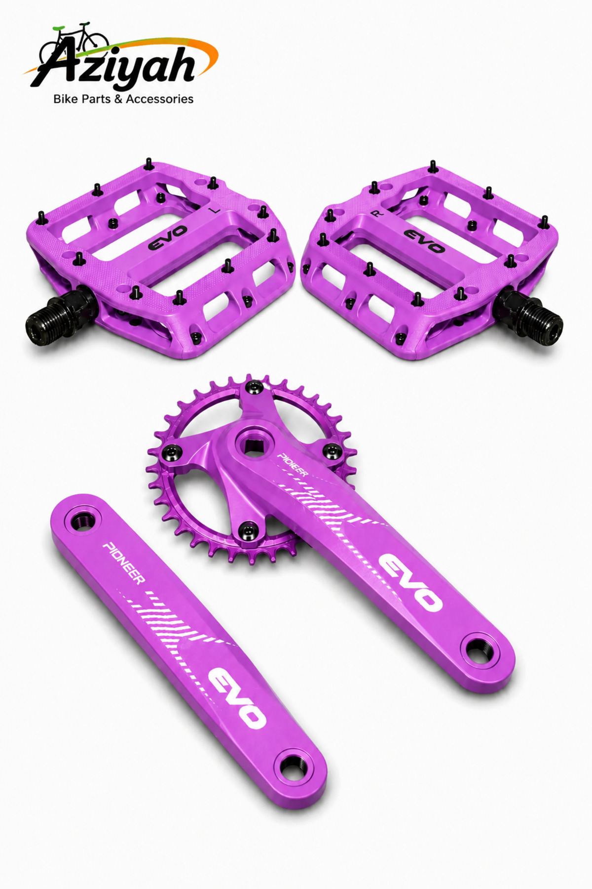 パーツ FITBIKE SHIV FORK 25mm PINK Aziyah Bisiklet 34T Aynakol ve Bisiklet Evo Çivili Platform Pedal