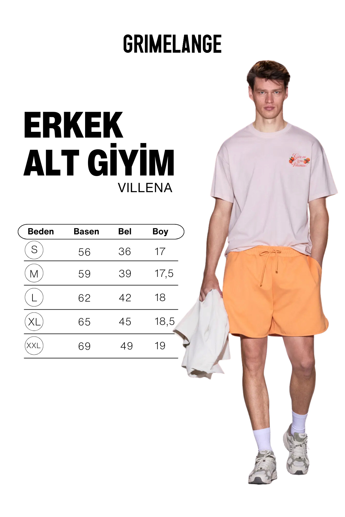 GRIMELANGE VILLENA Erkek Esnek Kumaşlı Beli Lastikli Kordonlu Turuncu Şort görsel 5