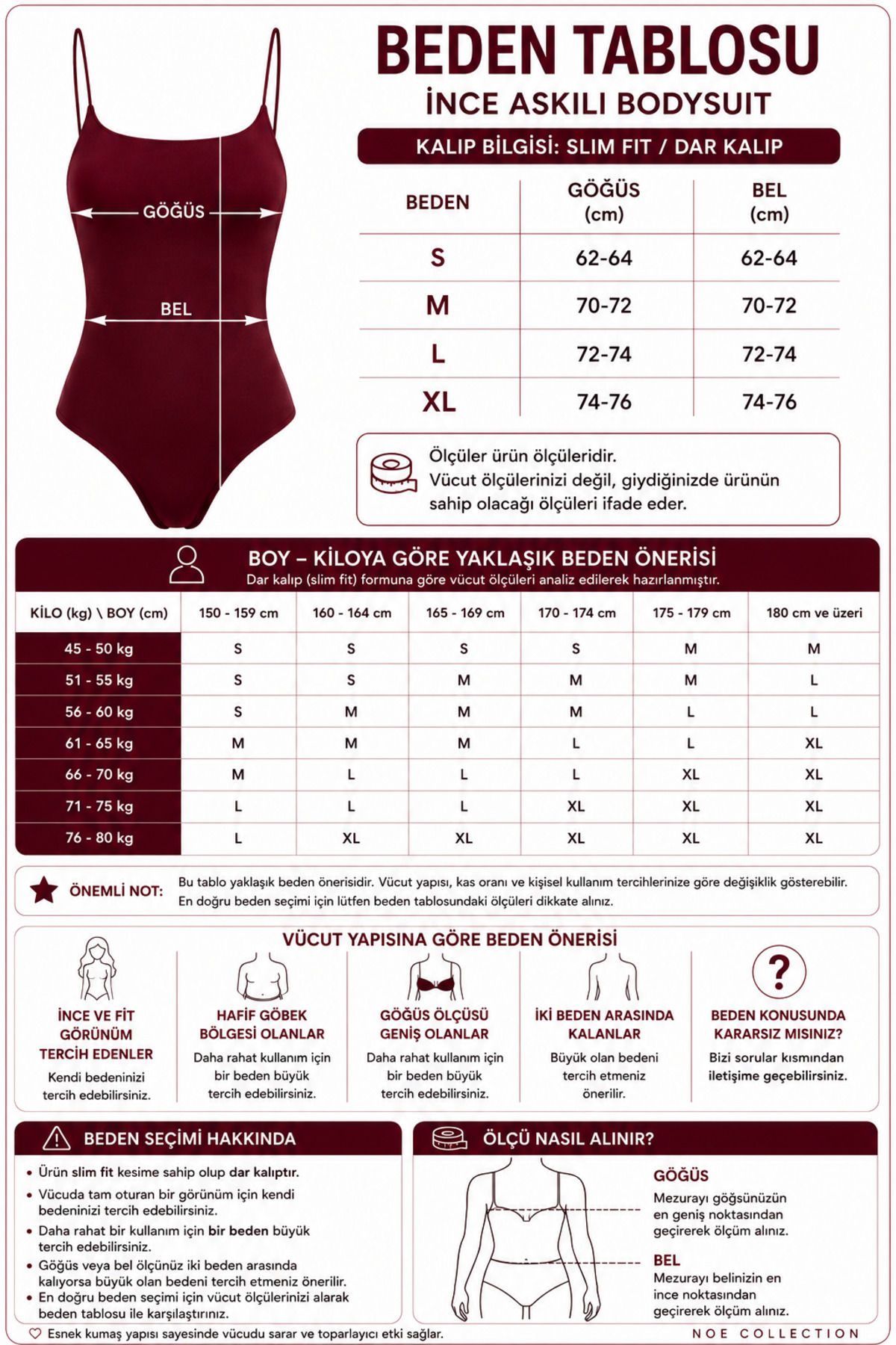 Kadın Bordo İnce Askılı Bodysuit Çıtçıtlı Slim Fit Likralı Basic Body 4
