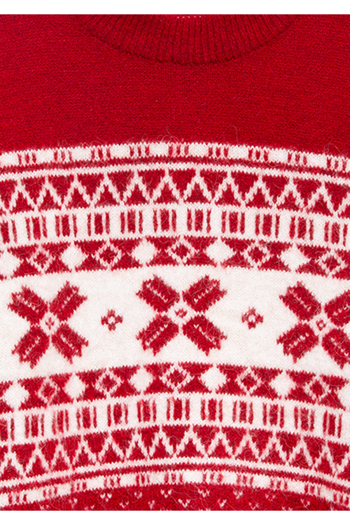 Mavi  Jakarlı Kırmızı Kazak Loose Fit / Bol Rahat Kesim 1710869-70057 - Görsel 8