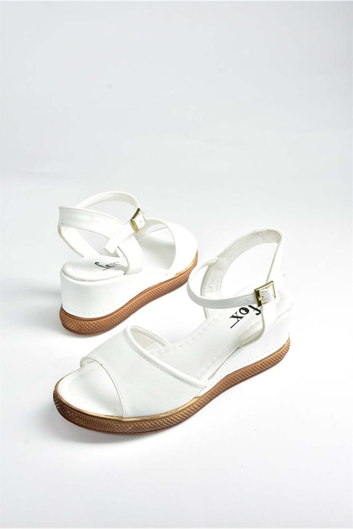 Fox Shoes Beyaz Kadın Dolgu Topuklu Ayakkabı K674605409 görsel 3