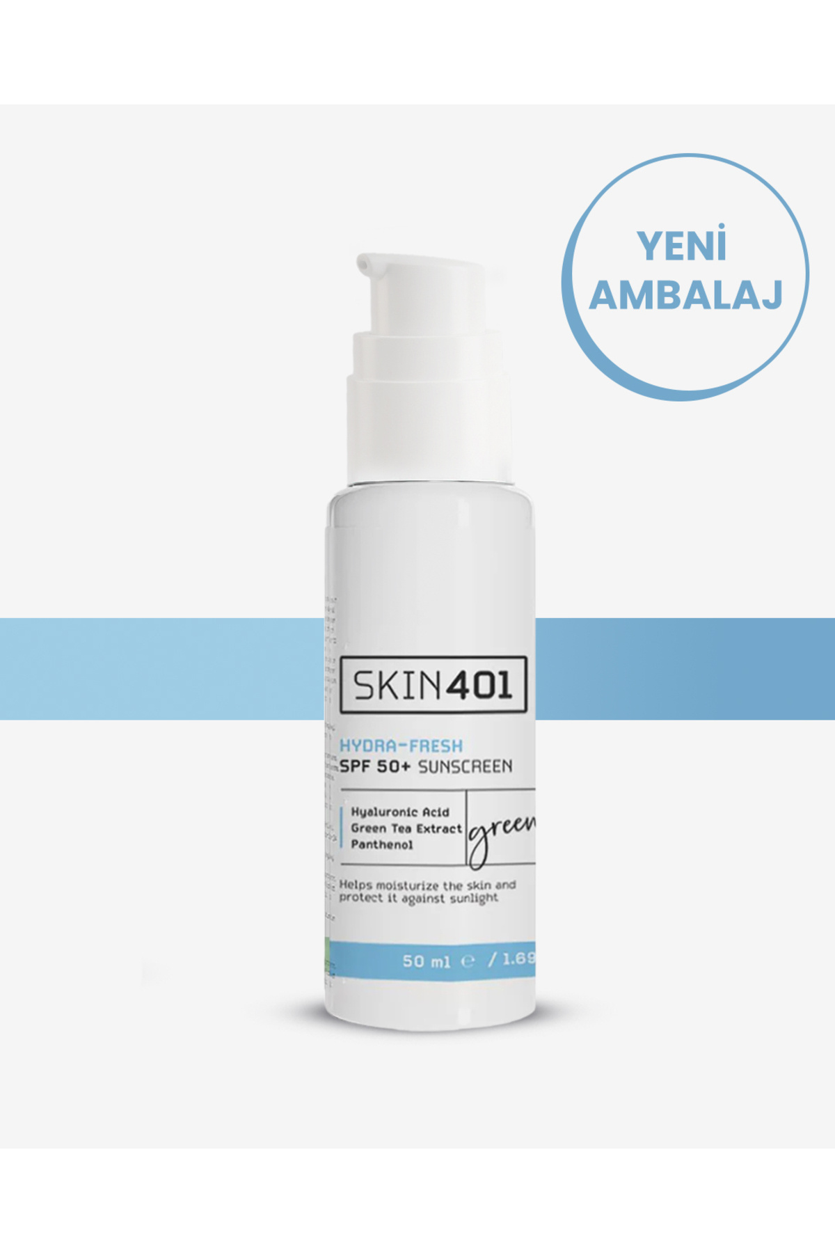 Skin401 SPF 50+ Hyalüronik Asit + Aloe Vera Nemlendirici Yüz Güneş Kremi 50 ml – Hafif Yapılı, Beyaz İz Bırakmayan — Skin401-301