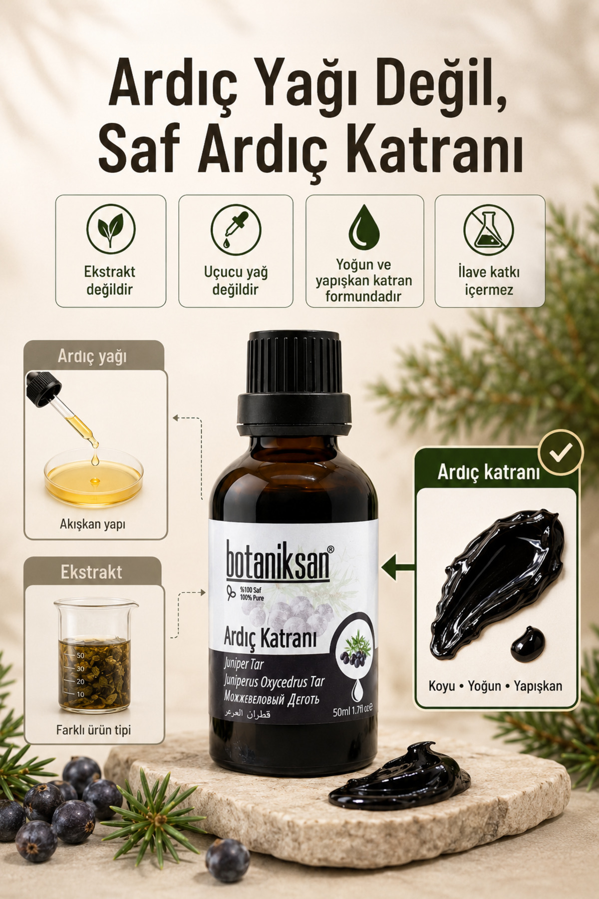 Ardıç Katranı 50 ml %100 Saf Doğal Katkısız Yoğun Kıvamlı — ARDIÇ KATRANI 50ML — تصویر 2 از 8