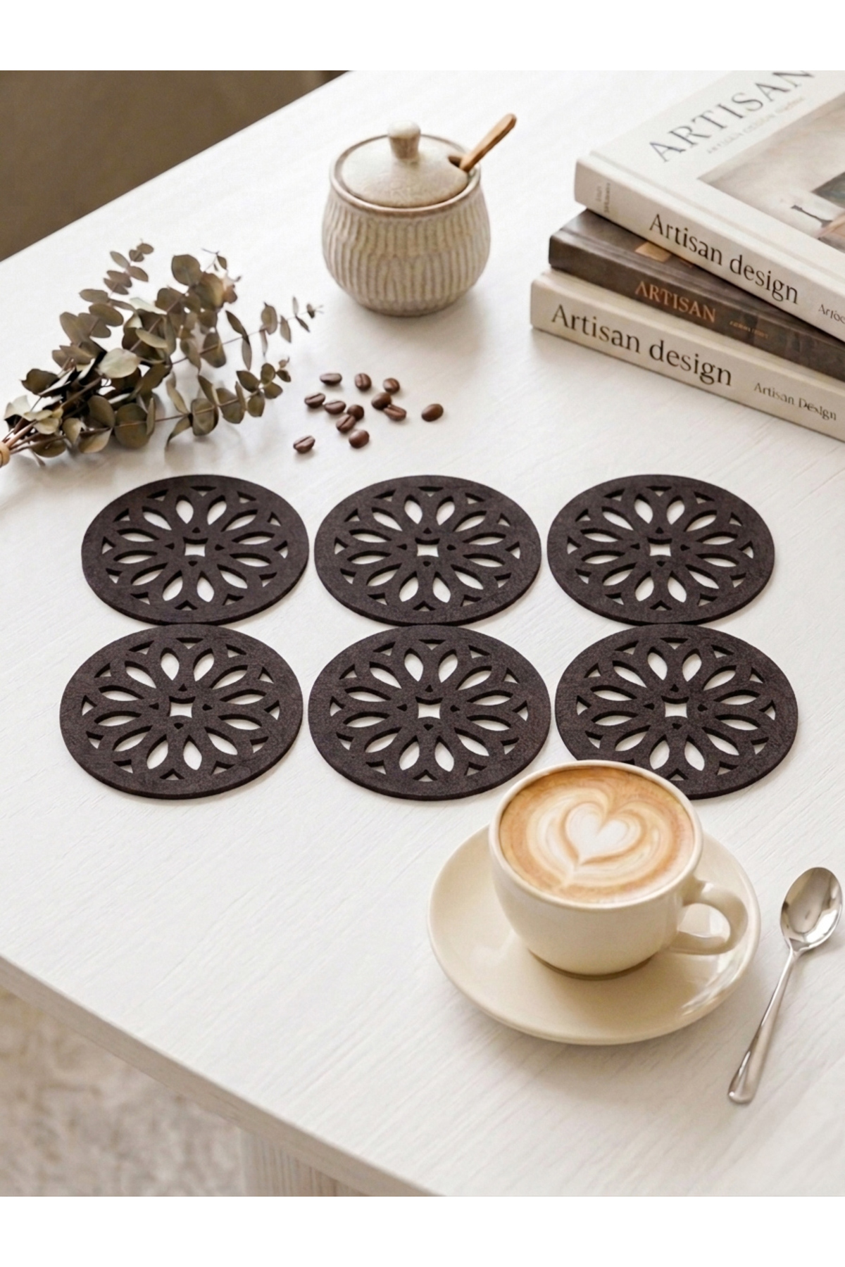 Dark Brown (Venge) 6-Piece Round Coaster 10x10cm