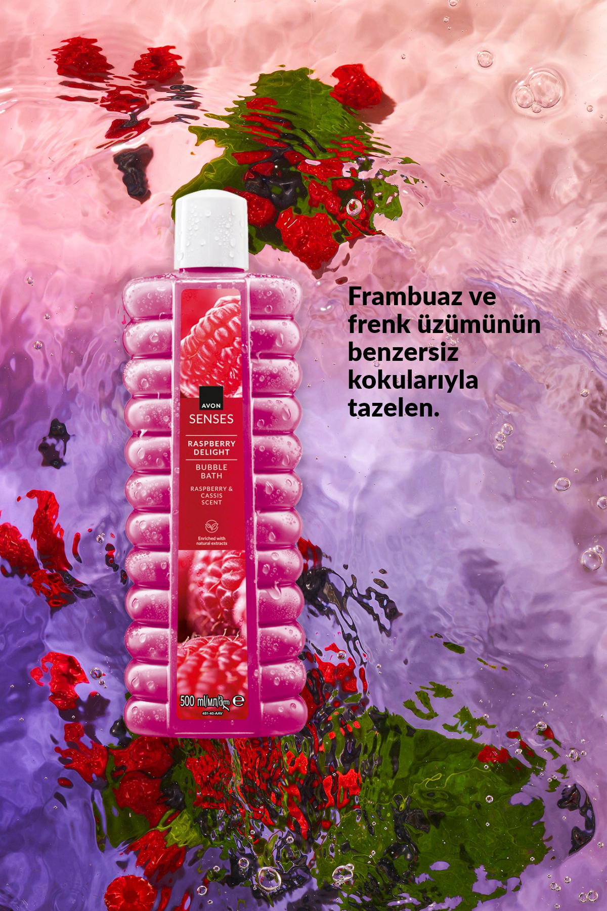 Avon Raspberry Delight Frambuaz ve Frenk Üzümü Kokulu Banyo Köpüğü