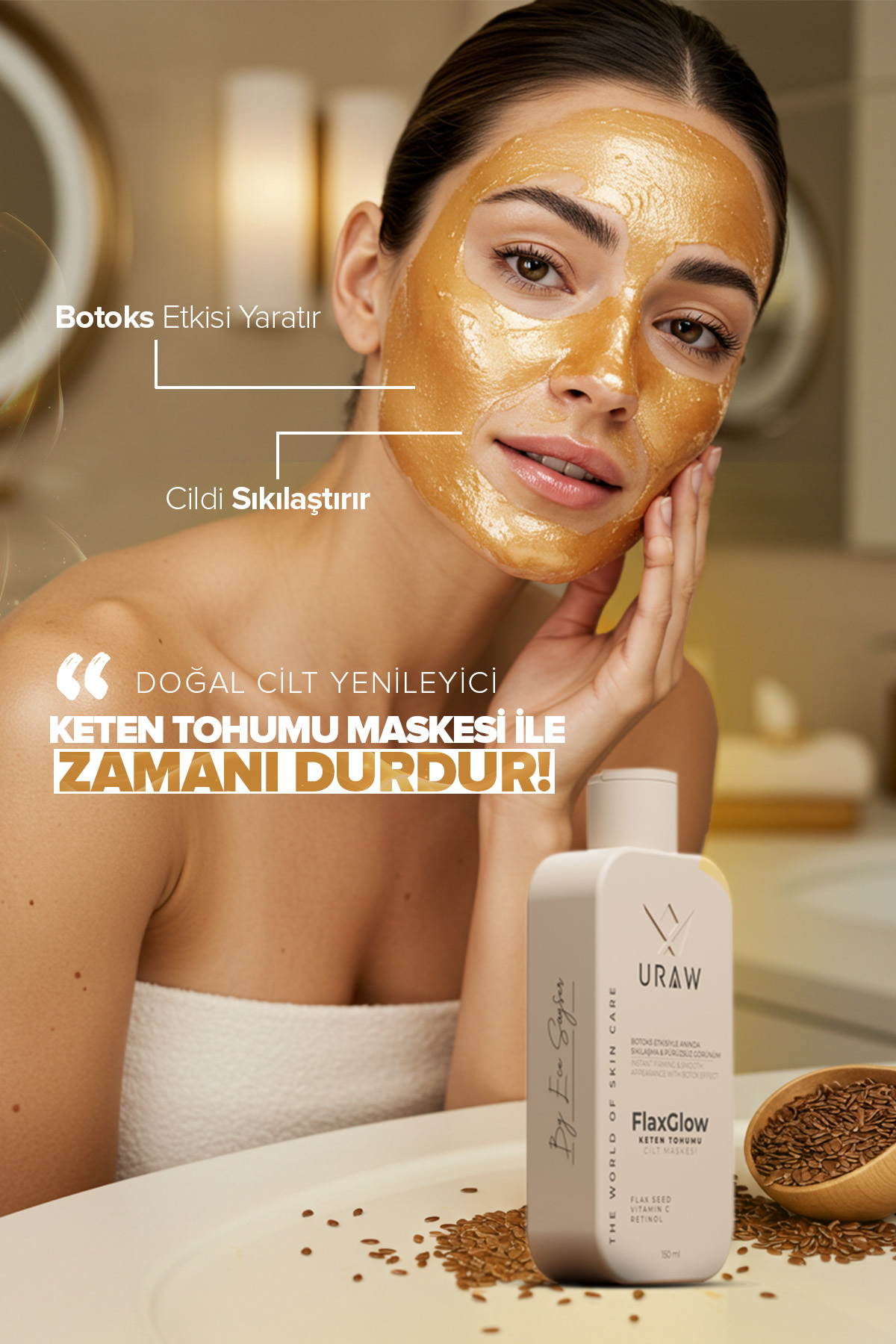 Sıkılaştırıcı ve Arındırıcı Soyulabilir Cilt Bakım Maskesi | Keten Tohumlu Maske 150 ml — Urw61 — تصویر 6 از 6
