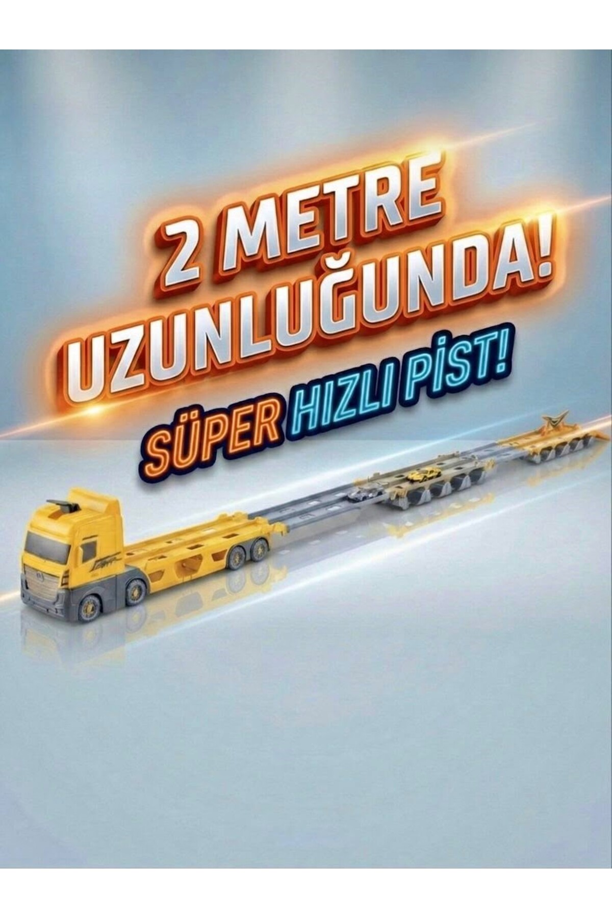 Toy Speed Track Truck, 2 Mt Runway Single Arm Launcher 24 Vehicle Capacity, 2 Small Vehicles
