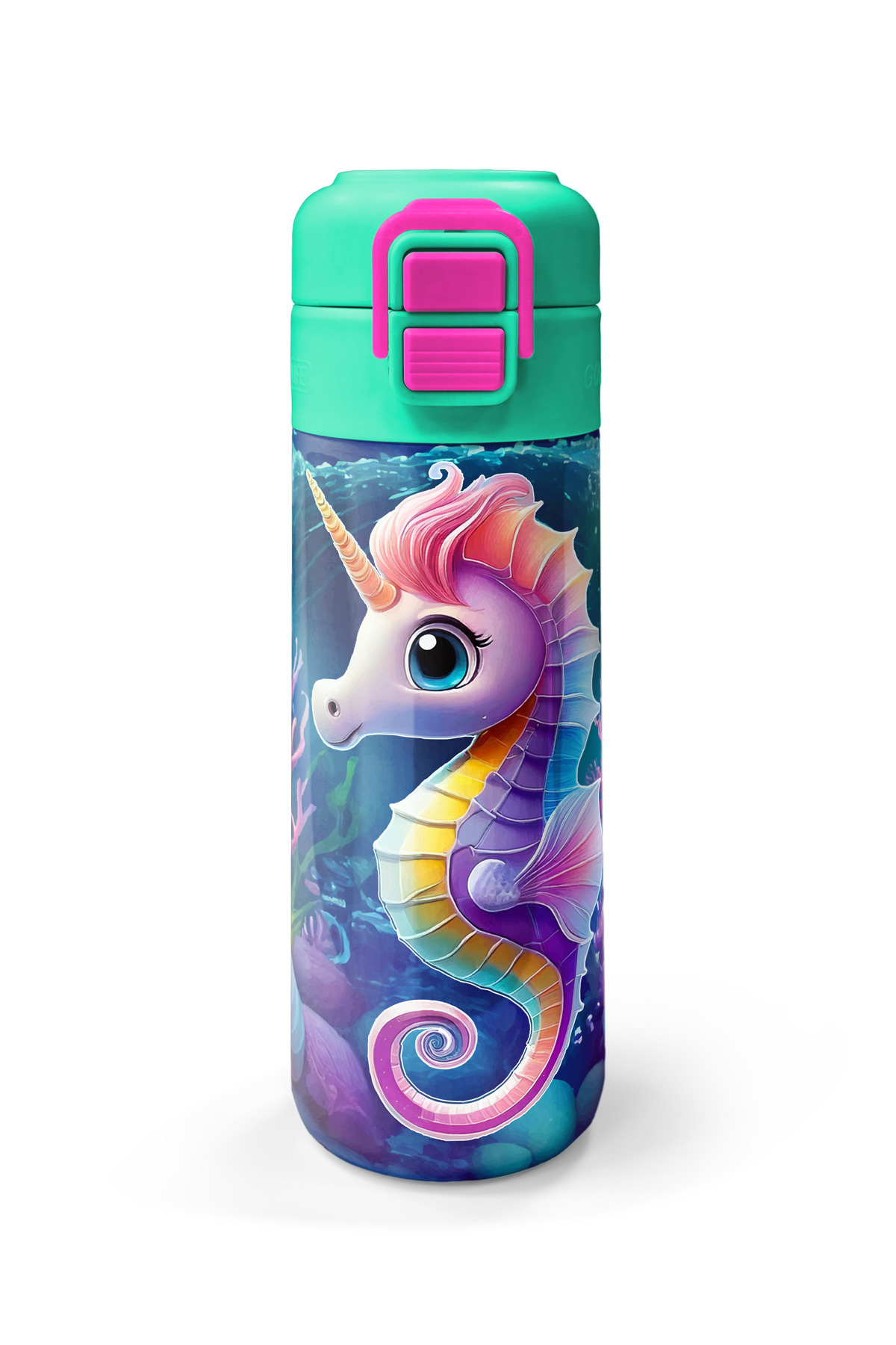 Kids Denizatı Desenli Pipetli ve Direkt İçim Çelik Termos 500 ml 31988