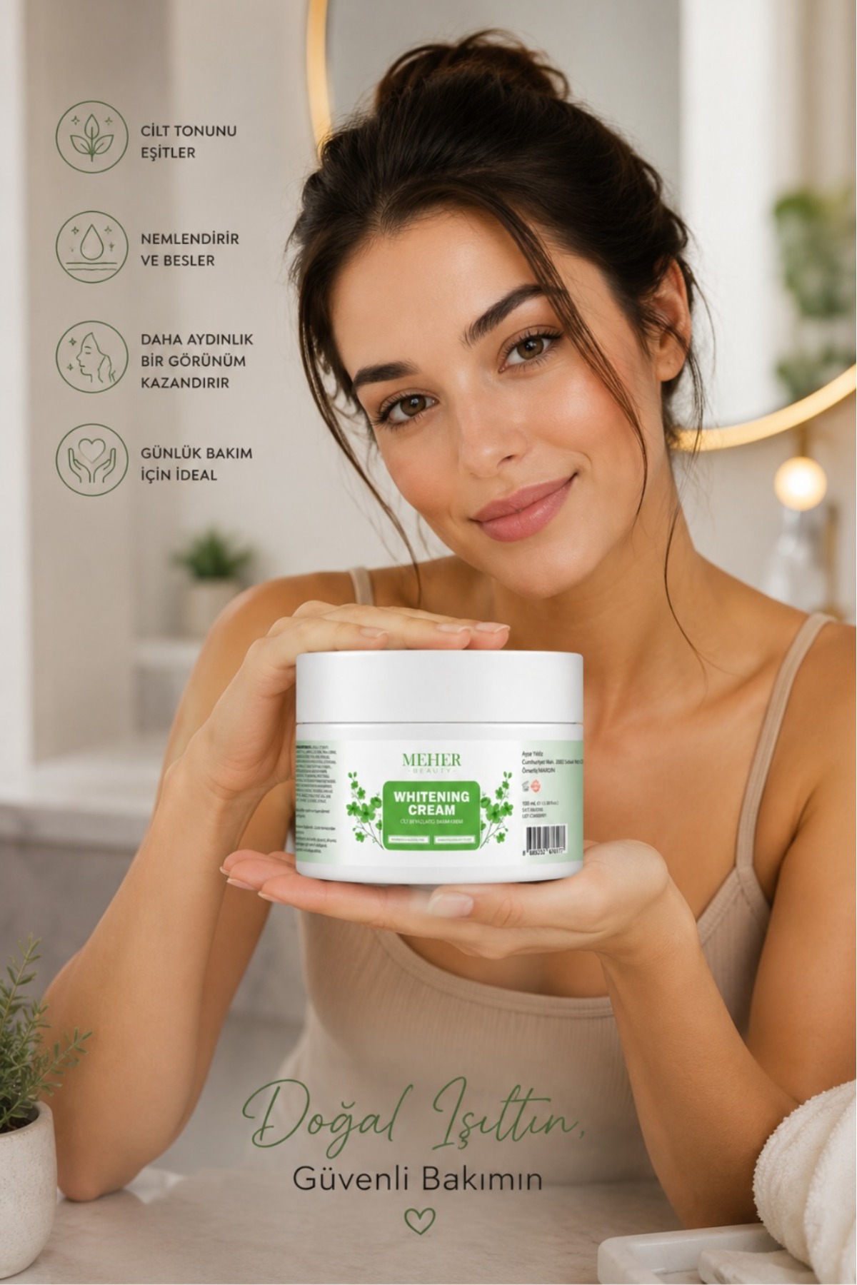 Beyazlatıcı Krem, Yüz, Vücut Ve Için Leke Ve Kararma Giderici Krem, Whitening 100 ml — BYZLTC — تصویر 3 از 3