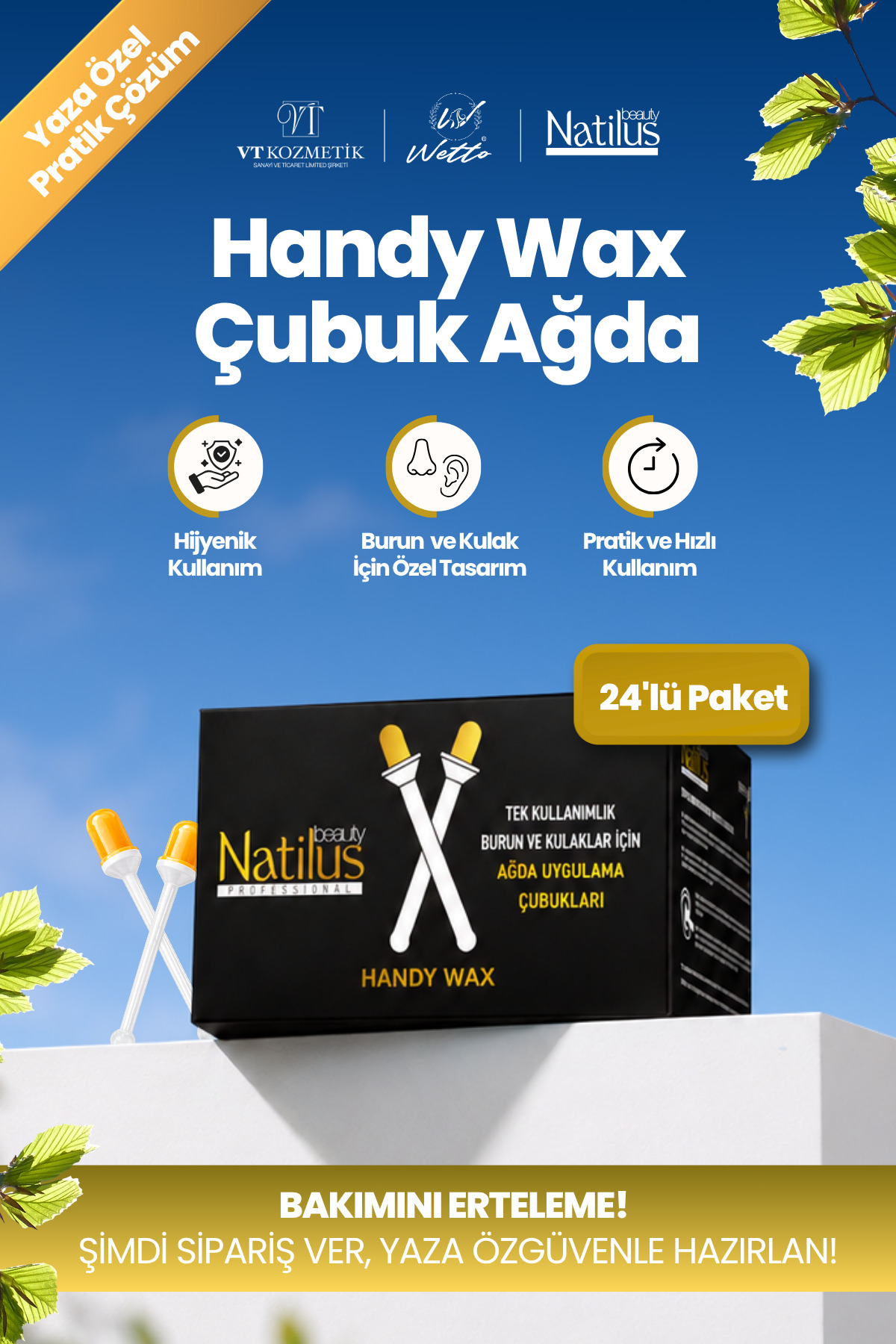 Natilus Professional Handy Wax Burun Kulak İçin Tek Kullanımlık Ağda Çubukları