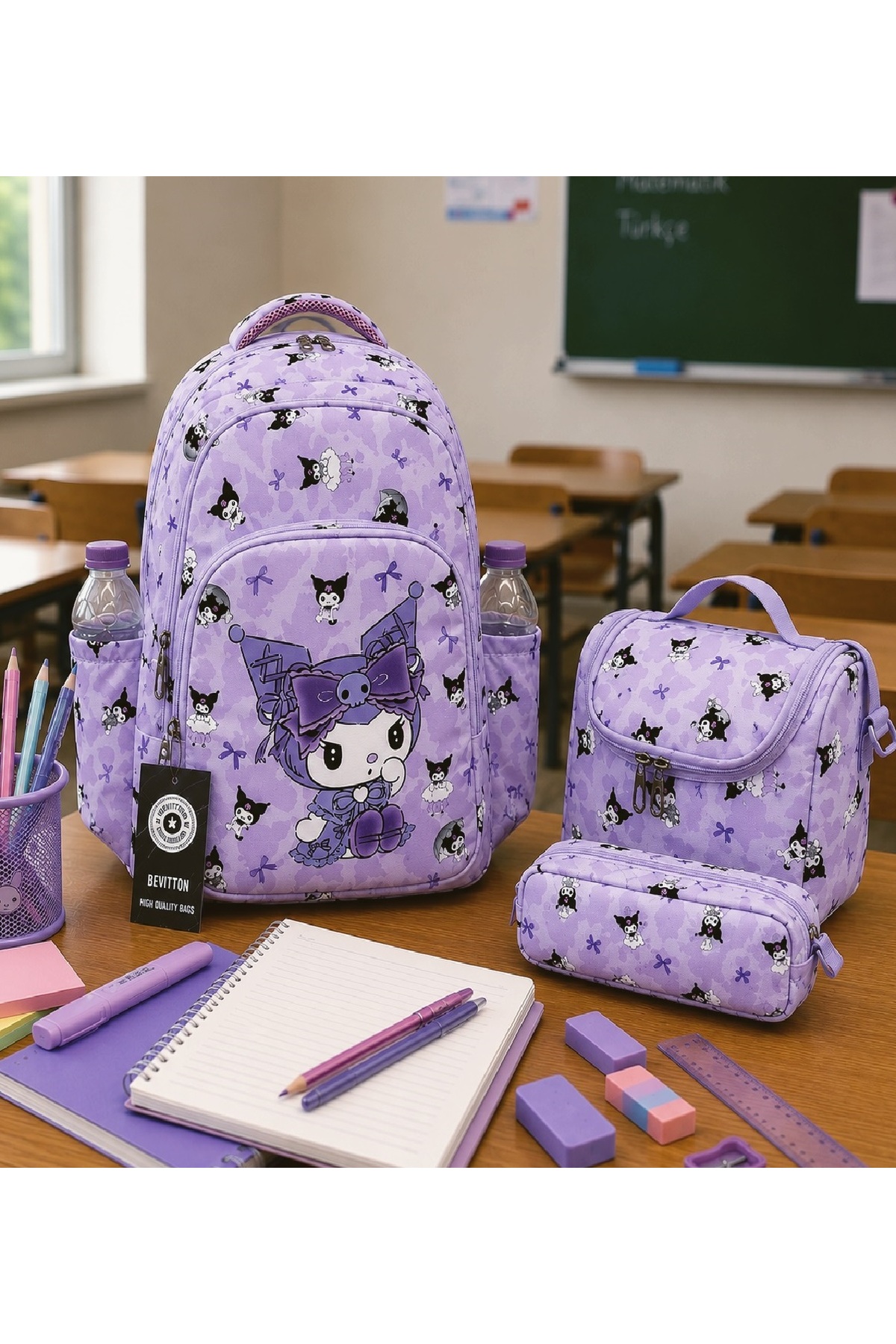 first School Bag 3-Piece Set Girl Primary School Bag Character Pattern