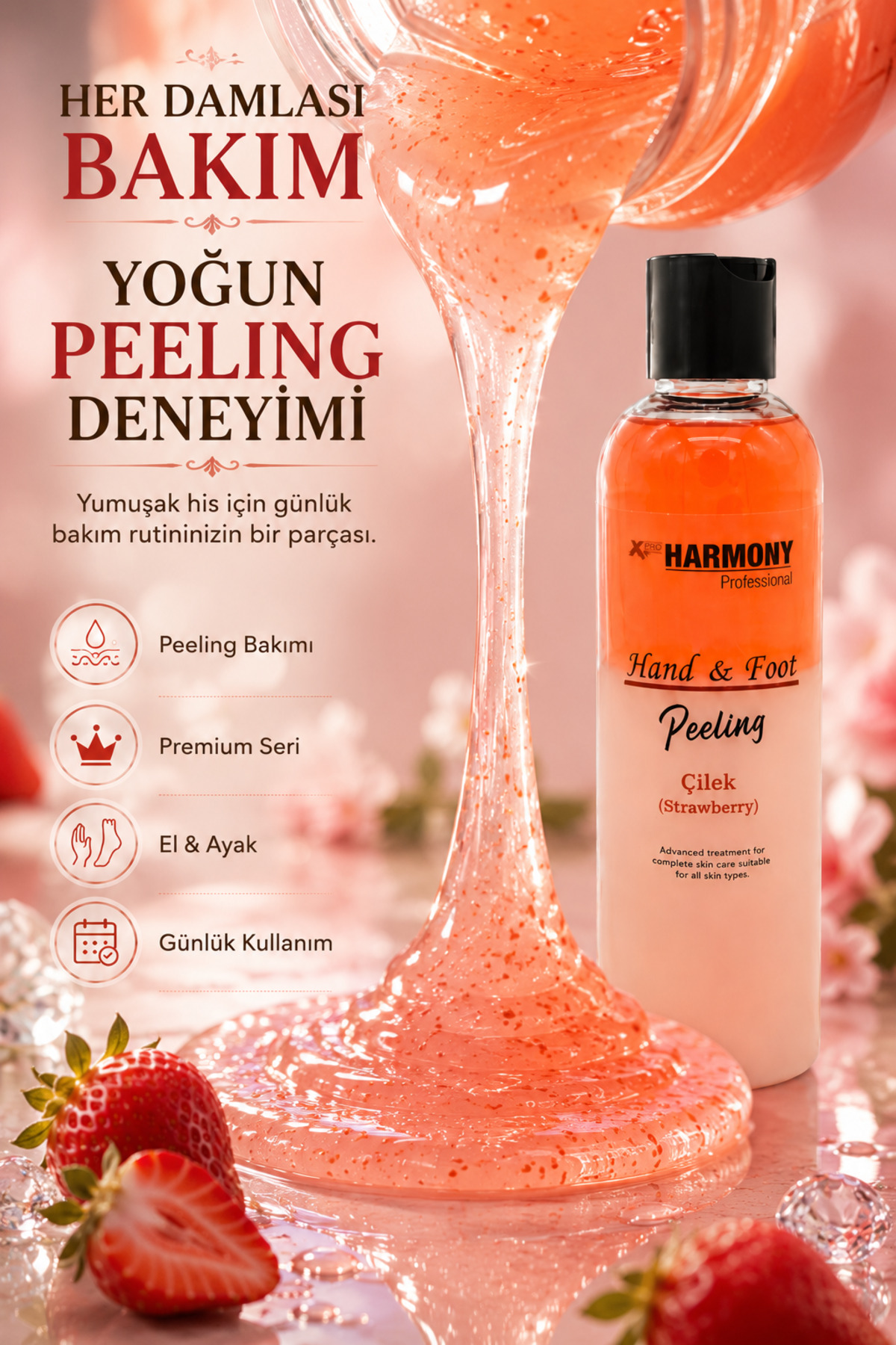 Hand & Foot Peeling Strawberry Çilek Aromalı El & Ayak Peelingi 250 ml — XPH-8682887911406 — تصویر 4 از 8