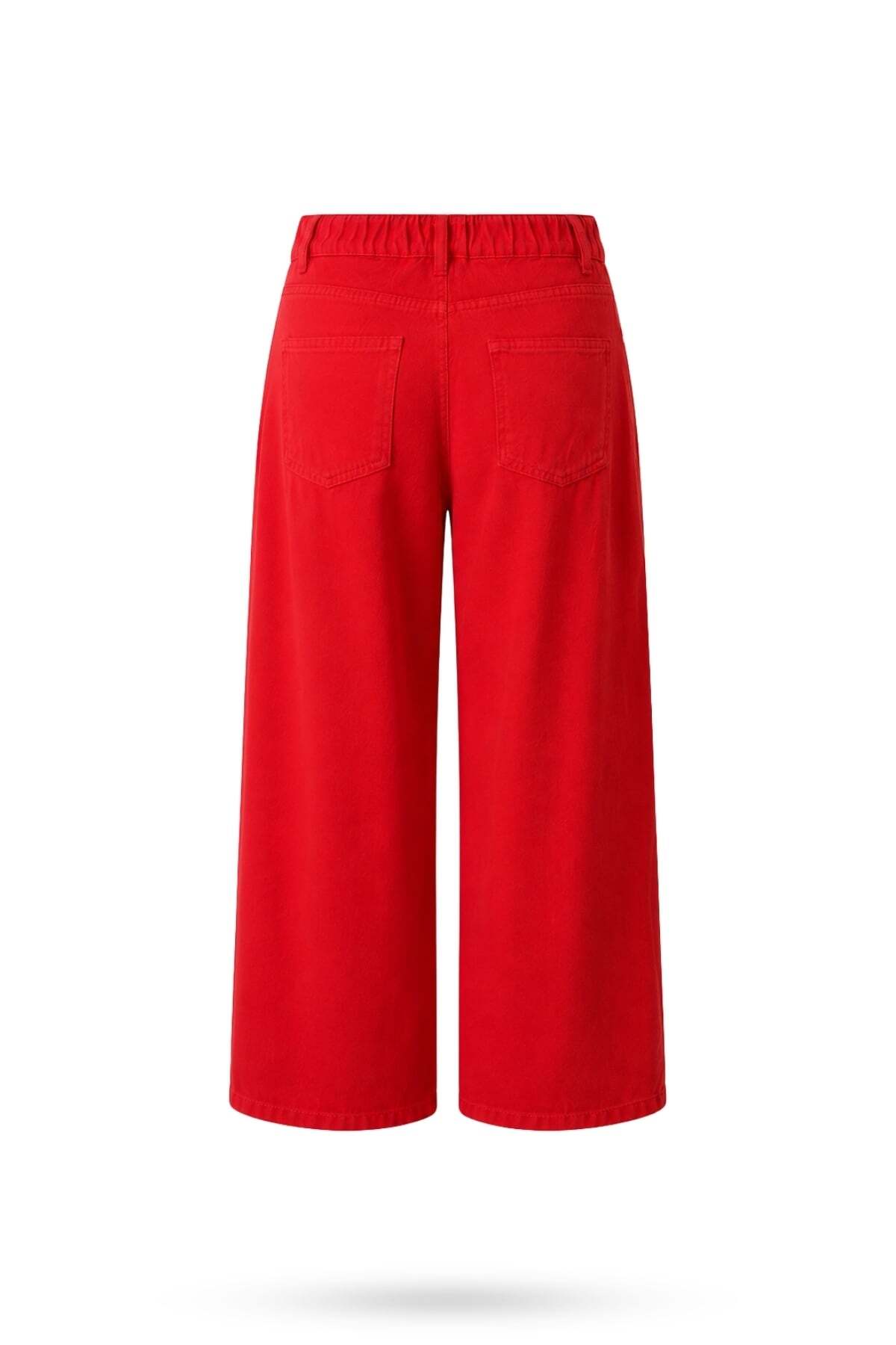 5in1Canpolat Kırmızı Beli Lastikli Tensel Jean görsel 3