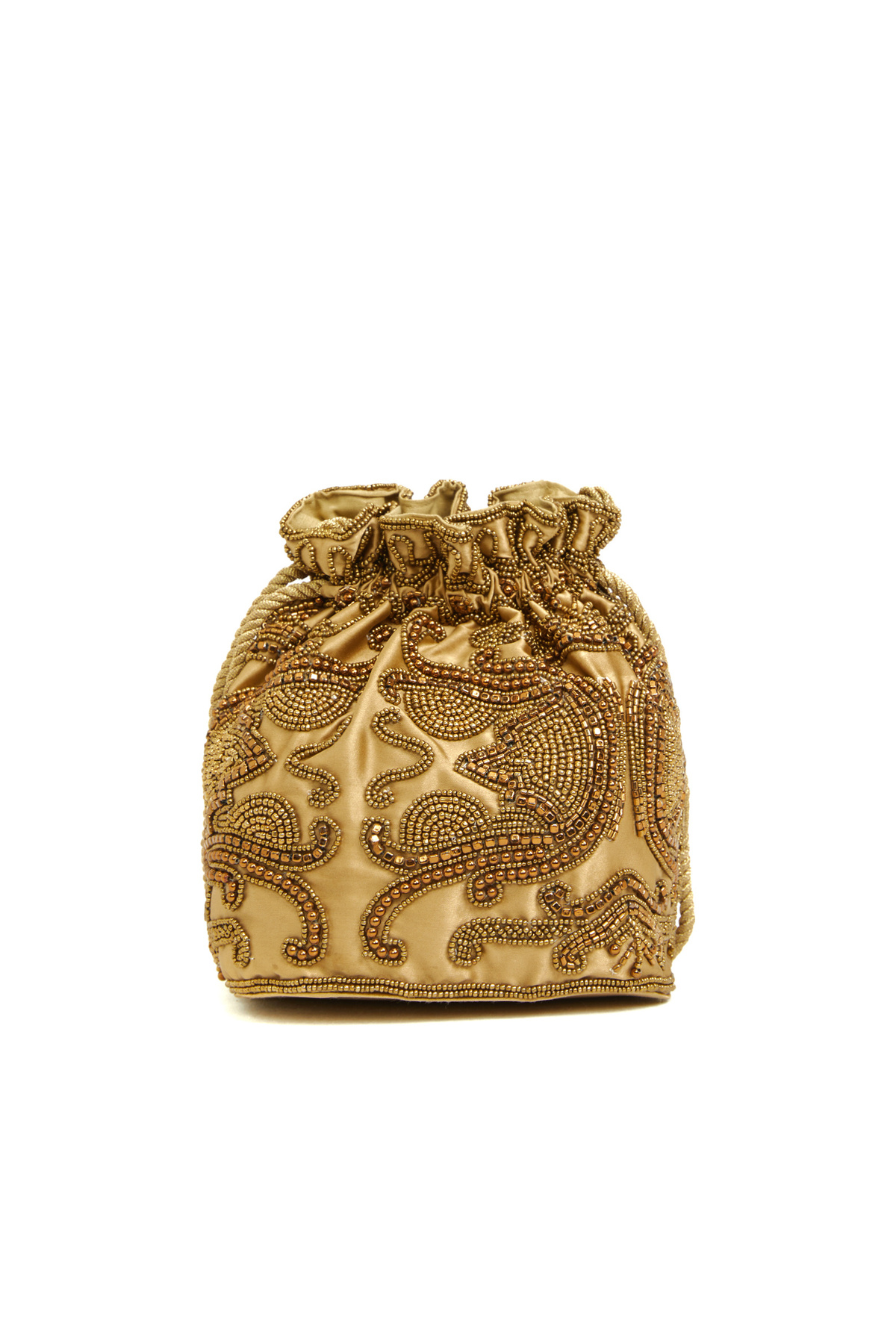 Network Bronz Boncuk İşlemeli Kadın Kese Clutch görsel 4