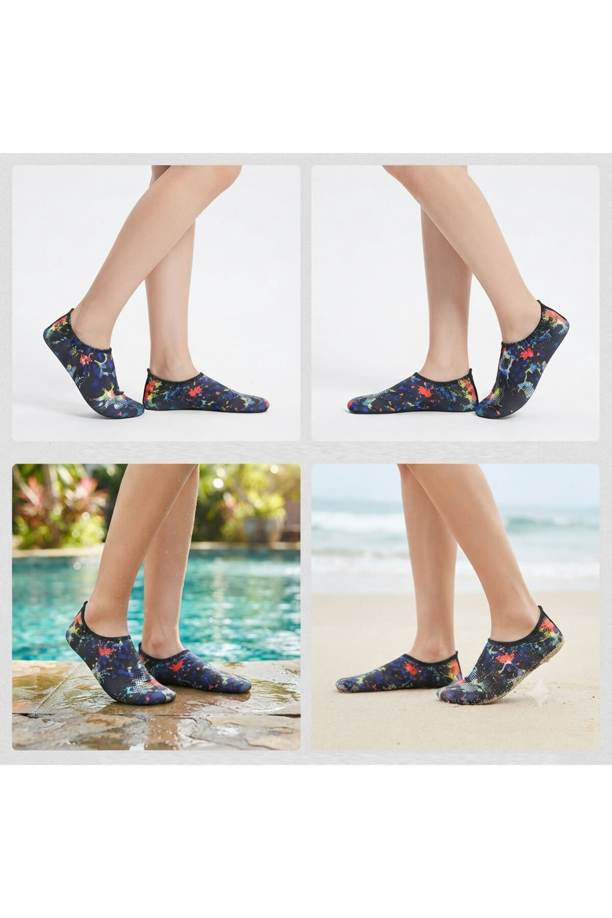 LAL's Erkek Deniz ve Havuz Ayakkabısı Kaydırmaz Aqua Shoes Hızlı Kuruyan Plaj Su Ayakkabısı Desenli görsel 2