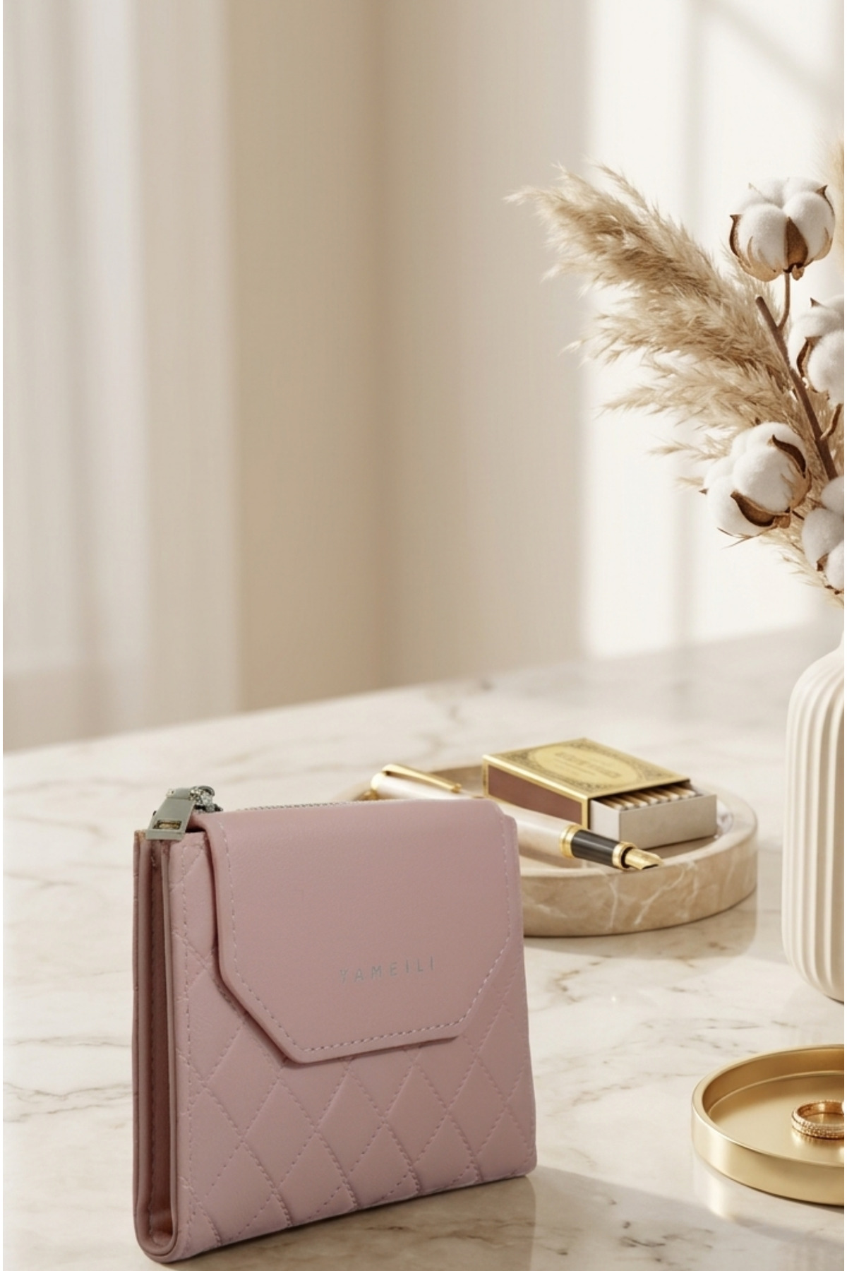 Mazel Design 657 Signature Kapitone Mini Cüzdan görsel 3