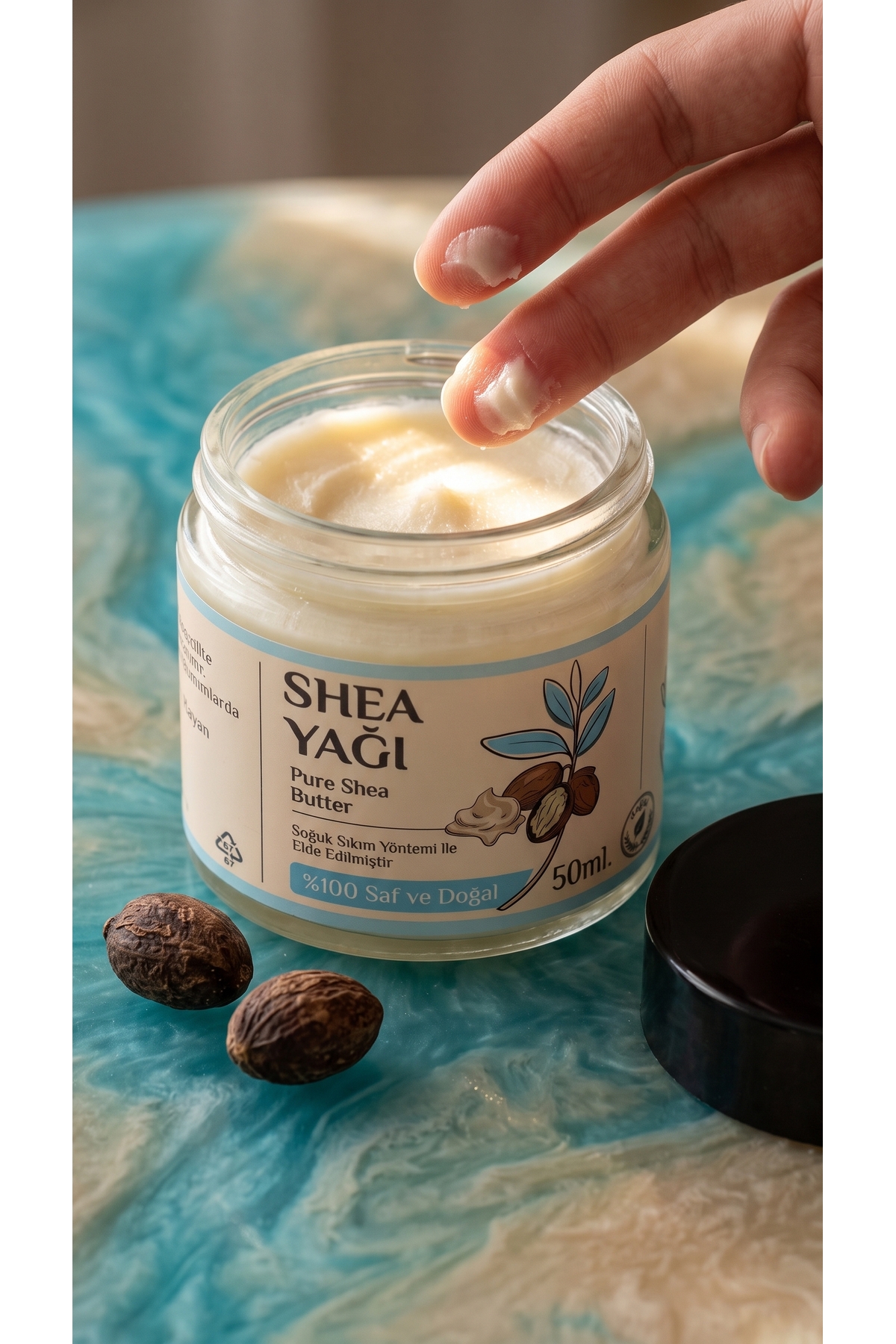 50 ml Shea Butter Yağı / %100 Saf / Yoğun Nemlendirici / Çatlak ve Cilt Bakım Yağ / Soğuk Sıkım — 50-ml-shea-butter — تصویر 7 از 8