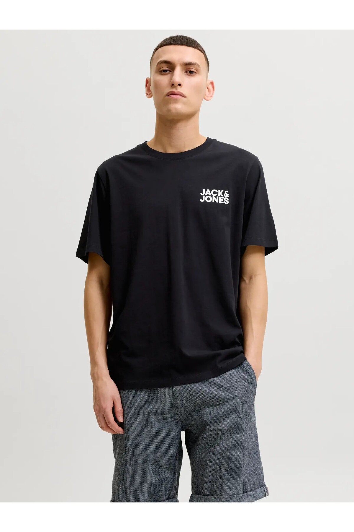 Jack & Jones Men's Black3 Jjecorp Logo Tee Ss O-Neck Noos T-Shirt