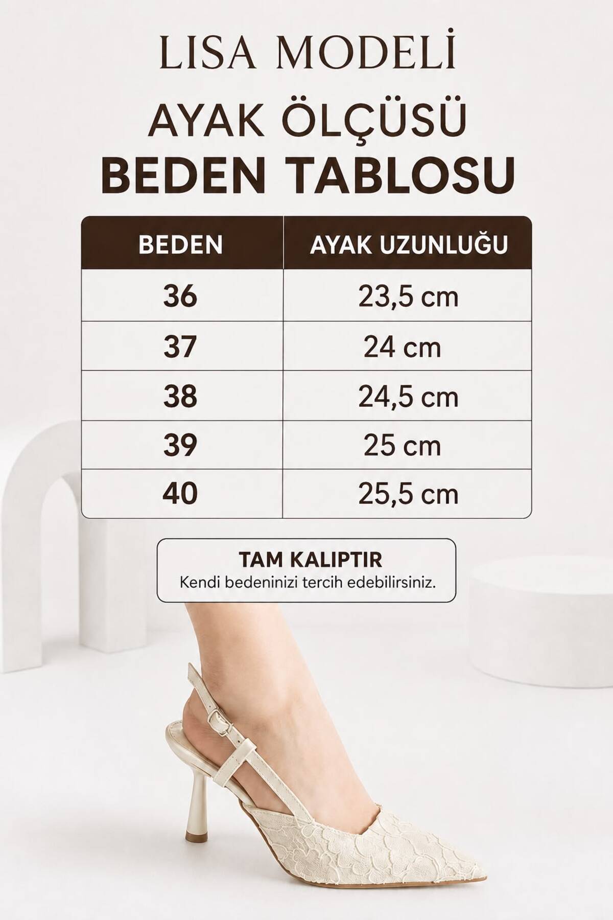 Lebibe Shoes LISA Kadın Acı Kahve Sivri Burun 7 cm Topuklu Çiçek Dantel Desenli Rugan Slingback Ayakkabı görsel 7