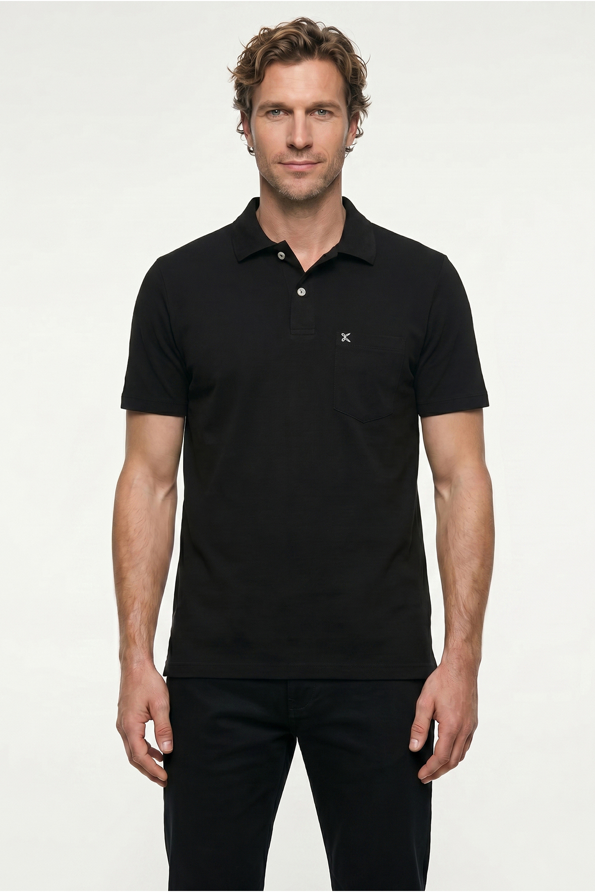 Kiğılı Polo Yaka Regular Fit Cepli Nakışlı %100 Pamuk Tişört
