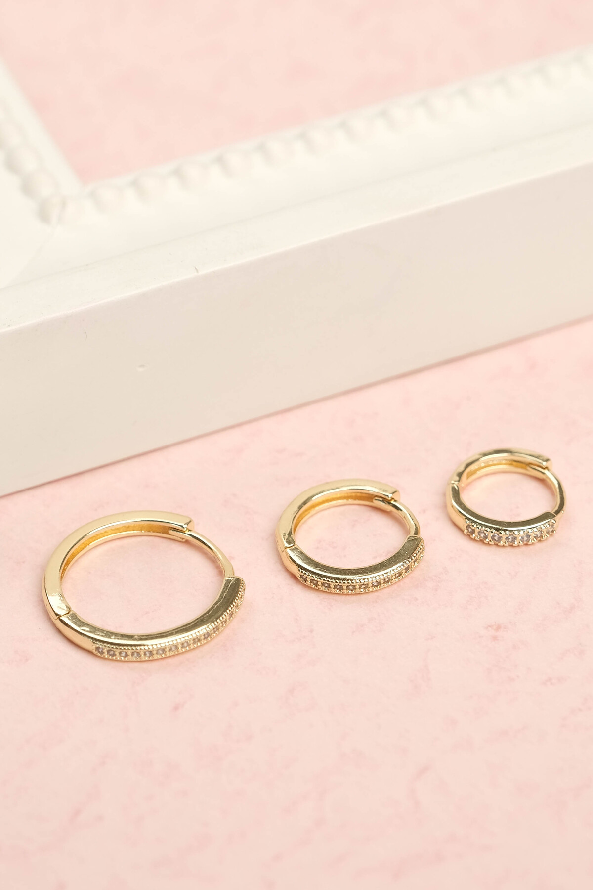 3-Piece Zircon Stone Steel Ring Earrings