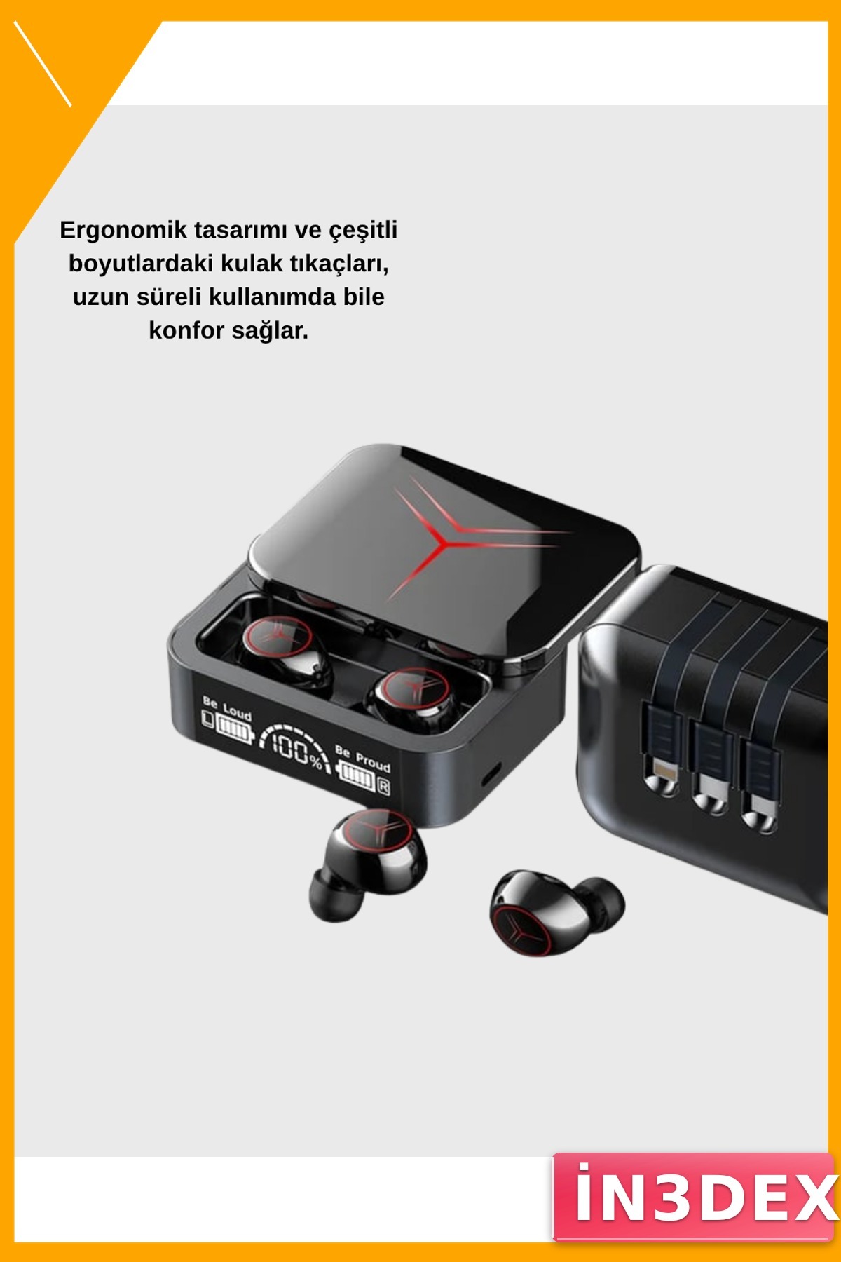 Kablosuz Bluetooth Powerbank Kulaklık Uzun Pil Ömrü Dokunmatik
