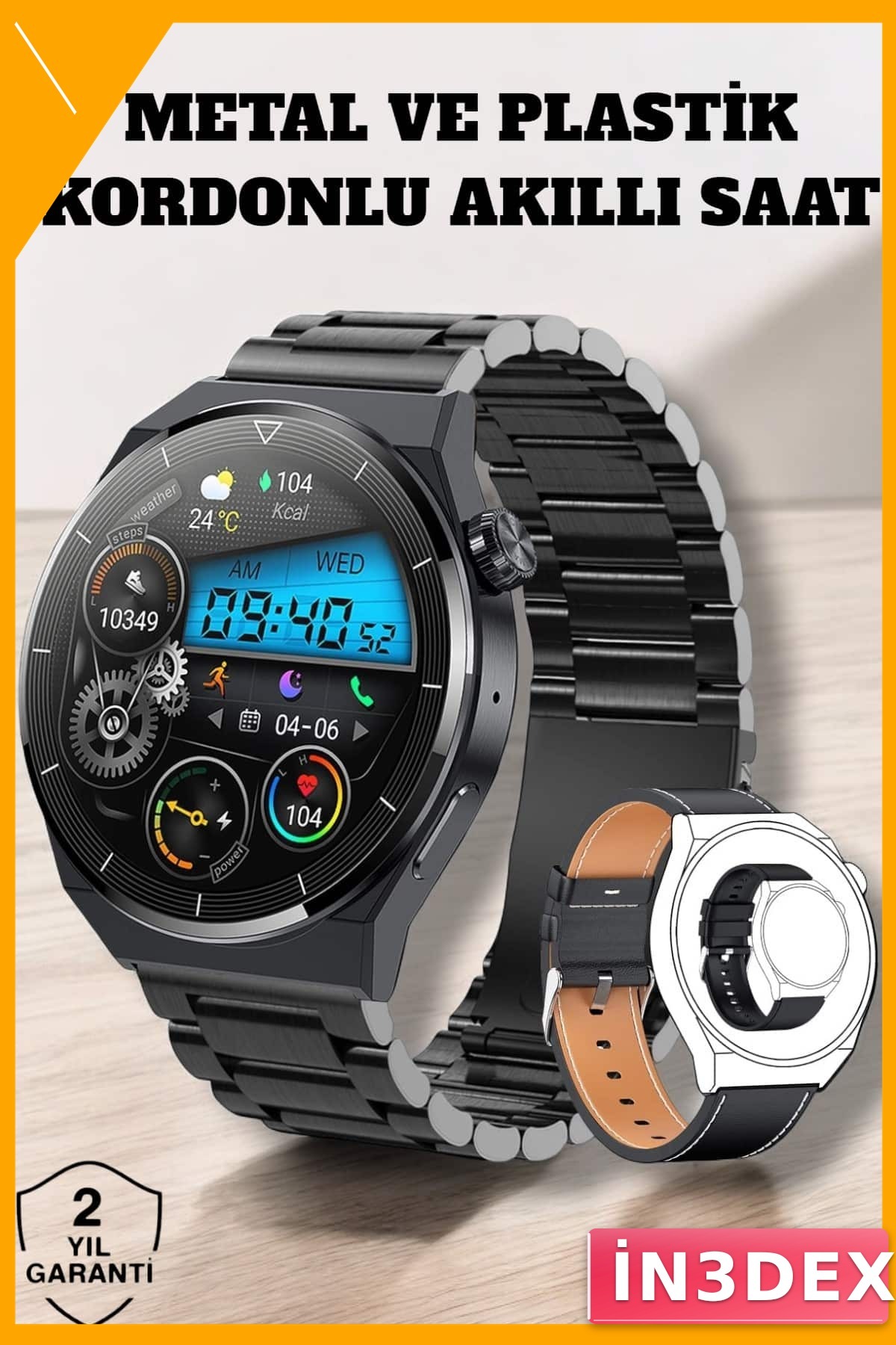 Bluetooth Akıllı Saat Dokunmatik Ekran Fitness Takibi Kalp Hızı Uyku İzleme