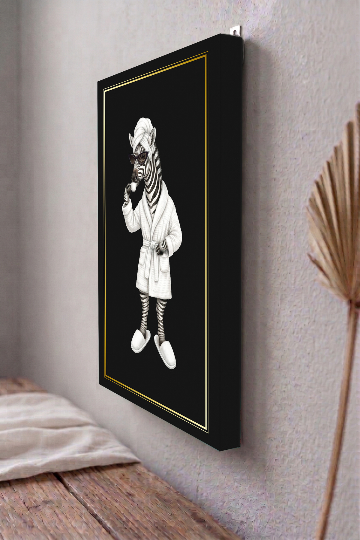 MODERN DESIGN WITH CANVAS TABLE ANIMAL DESIGN FOR BATHROOM AND KITCHEN (COLORFUL_ZEBRA) |TKDKKNVSTB