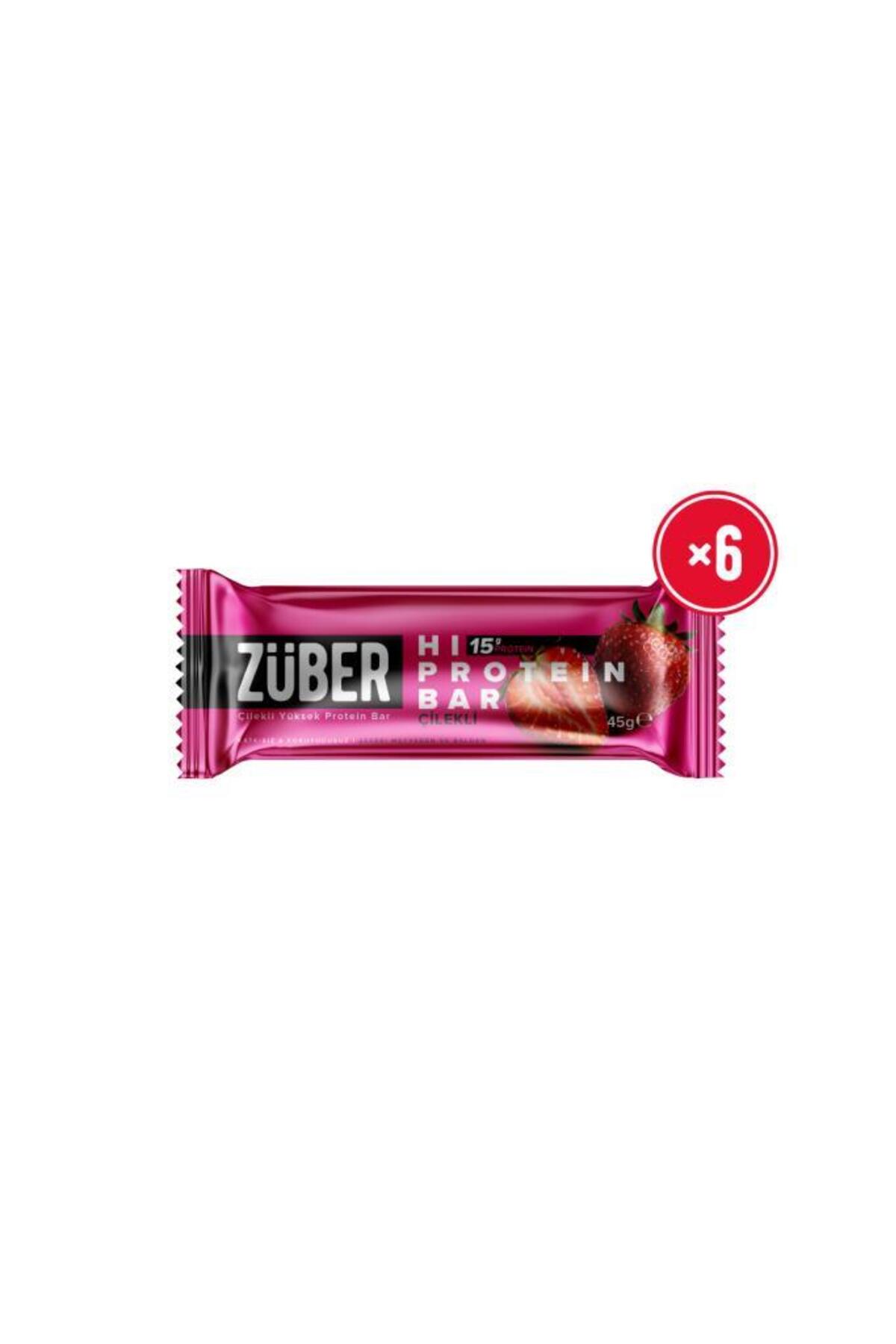 Züber Hi Protein Çilekli Yüksek Protein Bar 45g x 6 Adet (15g Protein) - Fiyatı, Yorumları
