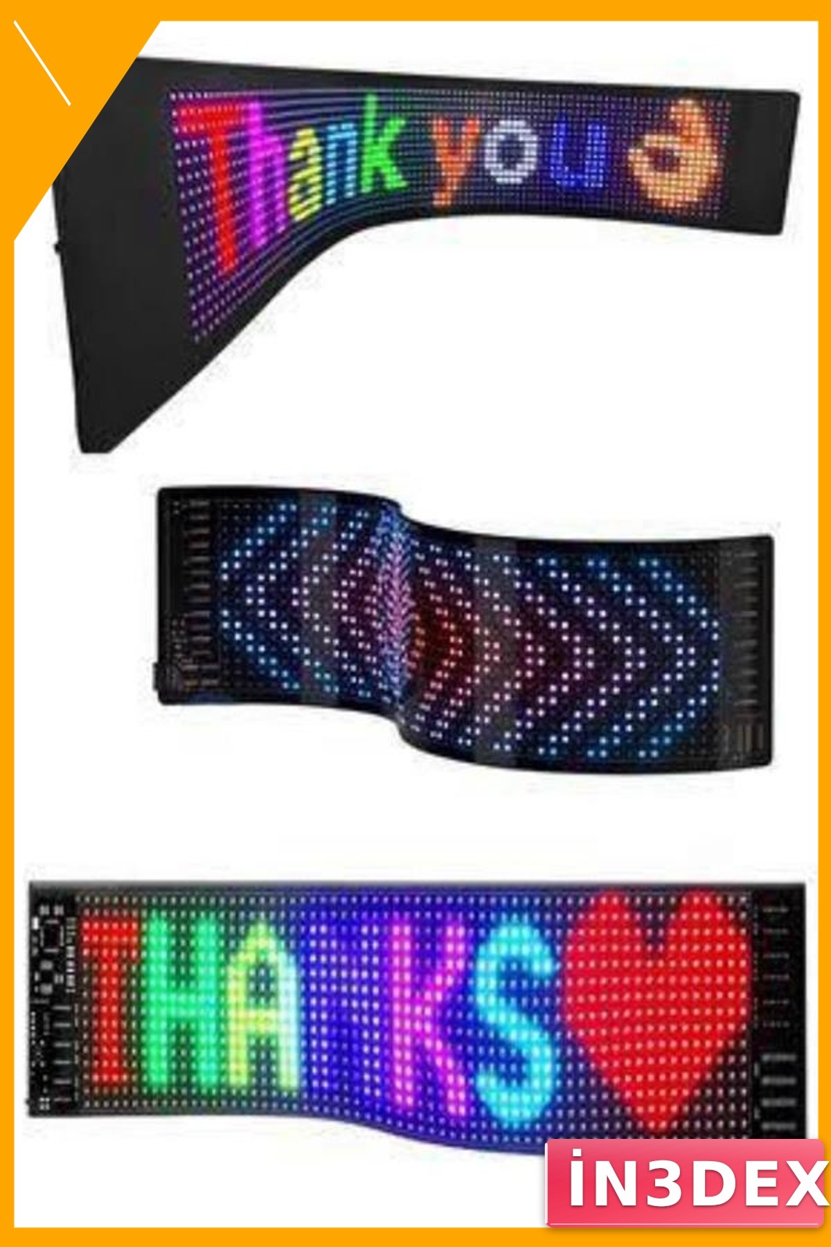 LED Matrix Panel 19x96 Piksel USB Uygulama Kontrollü Dijital Yazı Ekranı