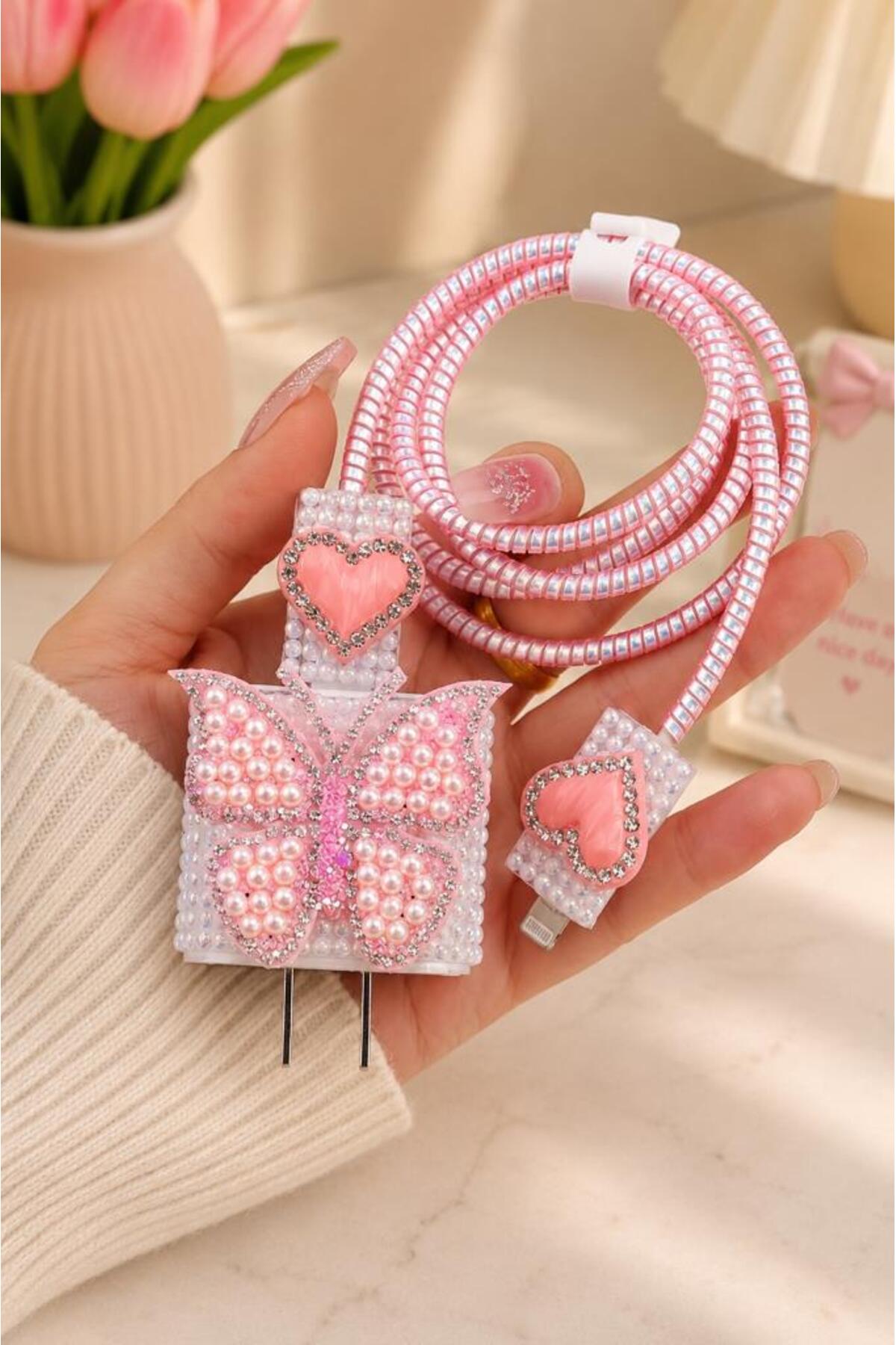 Cable Adapter Protective Charging Case Cable Knitted Apparatus Wrapper for iPhone 18W/20W/25W Compatible 5 Pieces