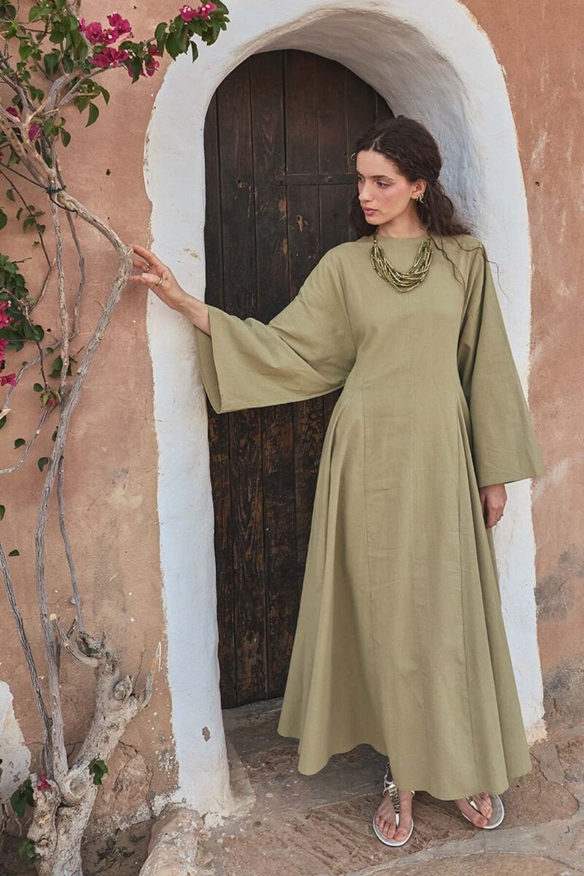 ceylan otantik Çağla Organic Linen Voluminous Dress- Trendyol