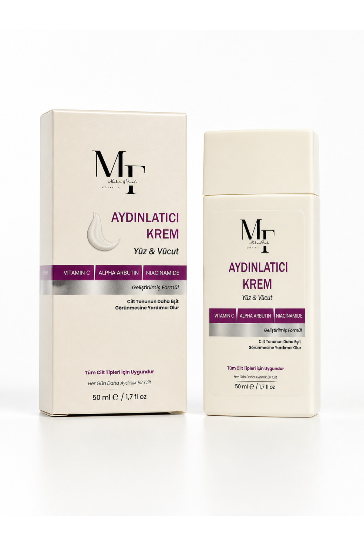 MAKE&FEEL AYDINLATICI VE BEYAZLATICI VÜCUT KREMİ — MF100023001