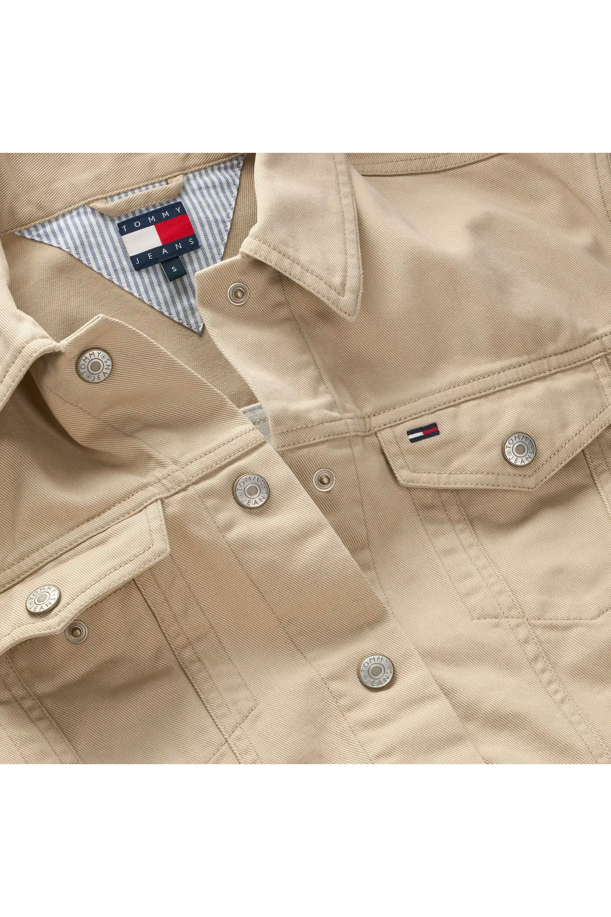 Tommy Hilfiger TJW FLAG TRUCKER JAC, RBV Bej Kadın Kot Ceket görsel 4