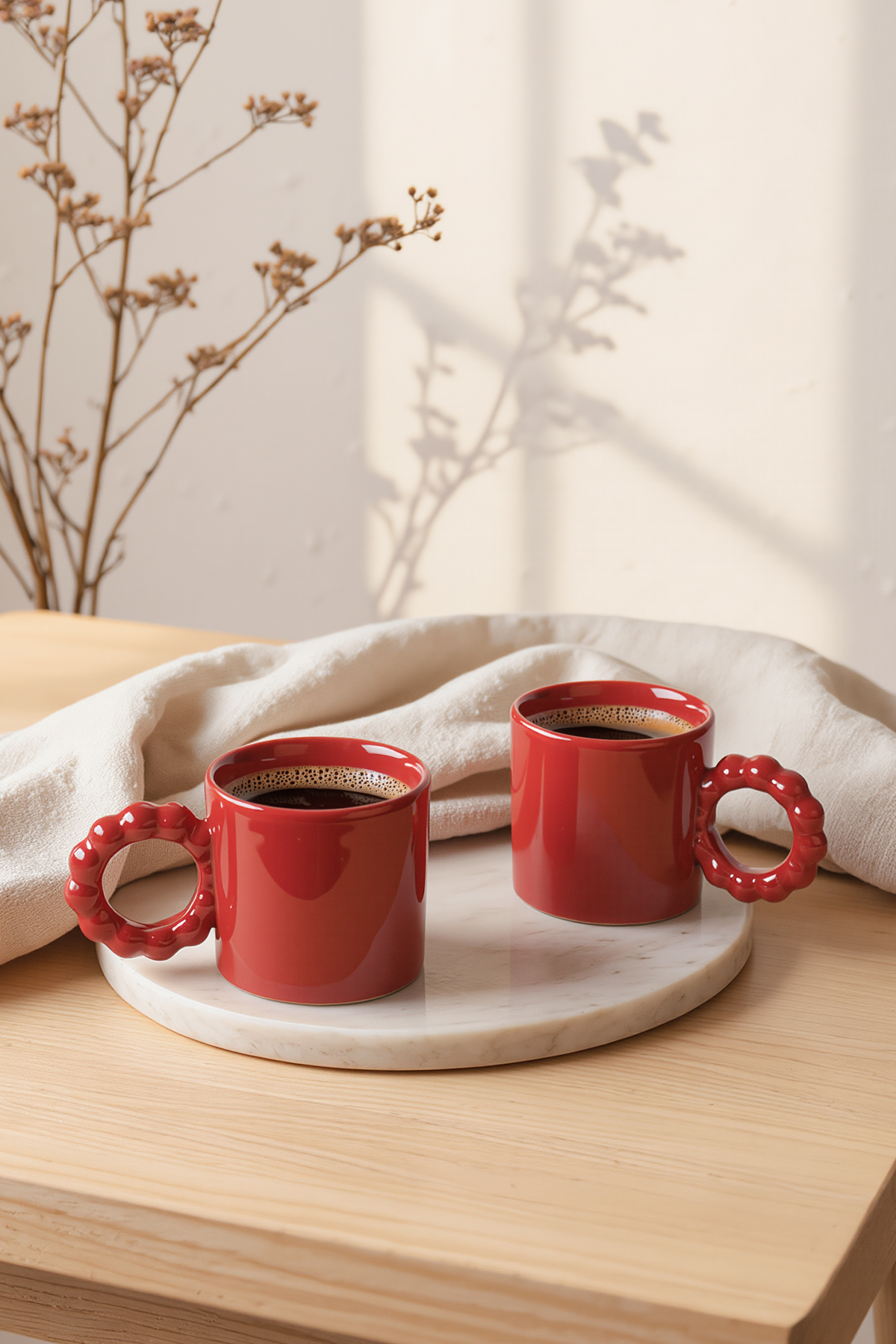 Red Pearl Mug 8 Cm 2 Pieces 506