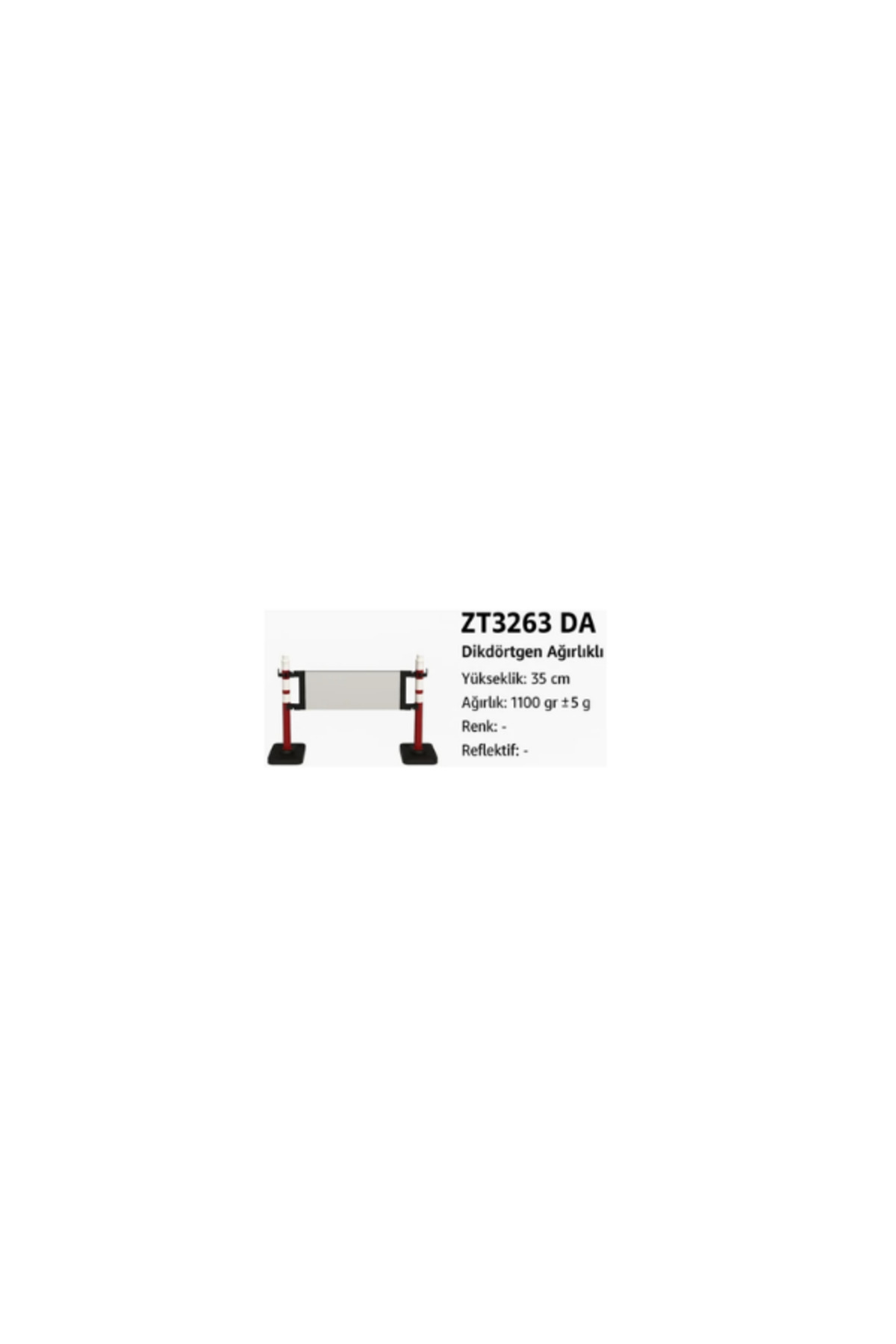 ZT3263 Da Dikdörtgen Ağırlıklı Ø63 Dikme Panel Levhalı | 90×31,5 cm 2
