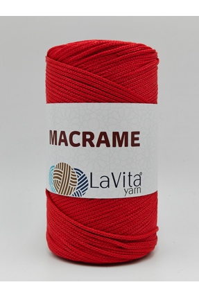 LaVita Yarn LaVita Macrame El Örgü İpi %100 Polyester 200gr (100 BAYRAK KIRMIZI)